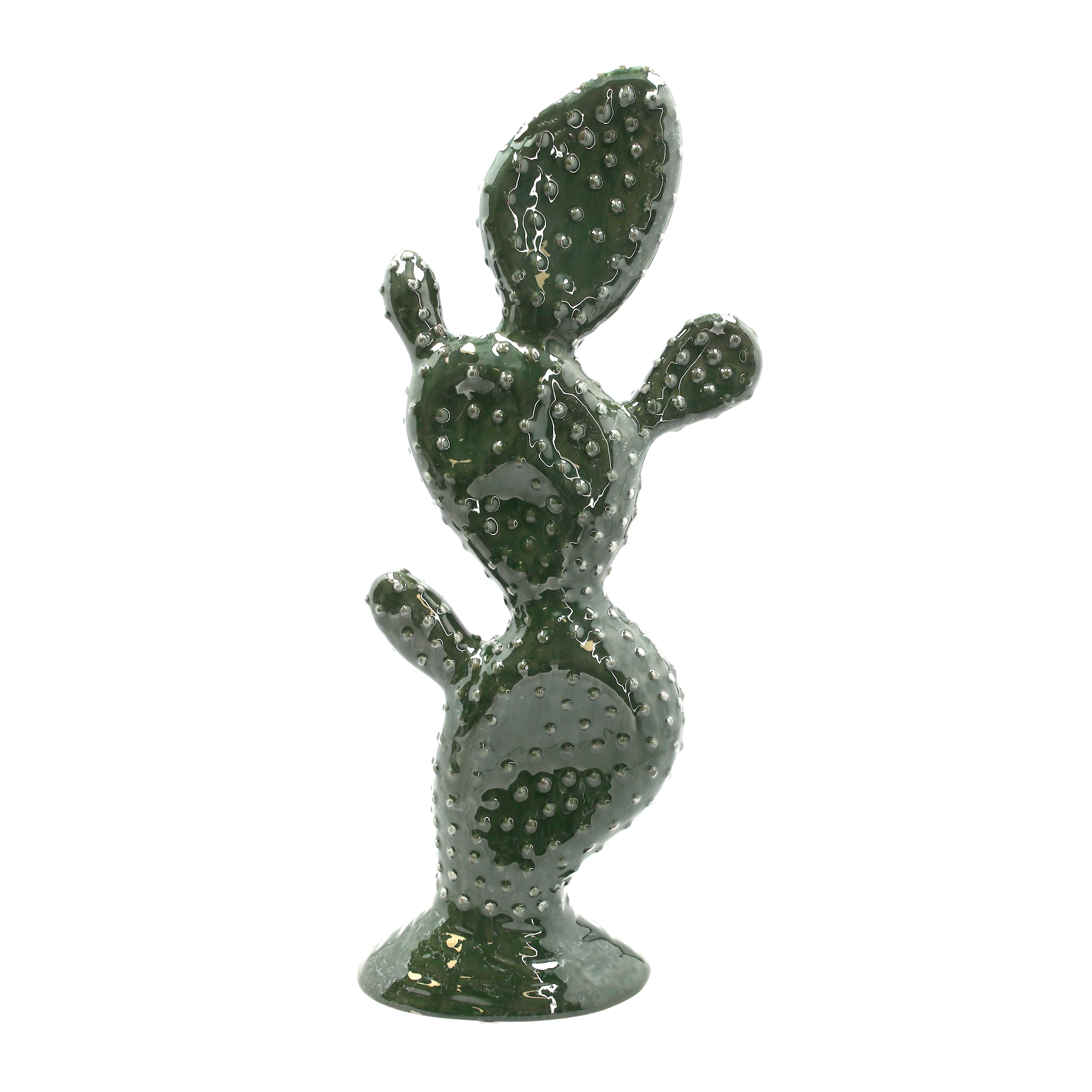 Fico d’India grande in ceramica verde h 48x20x10 cm