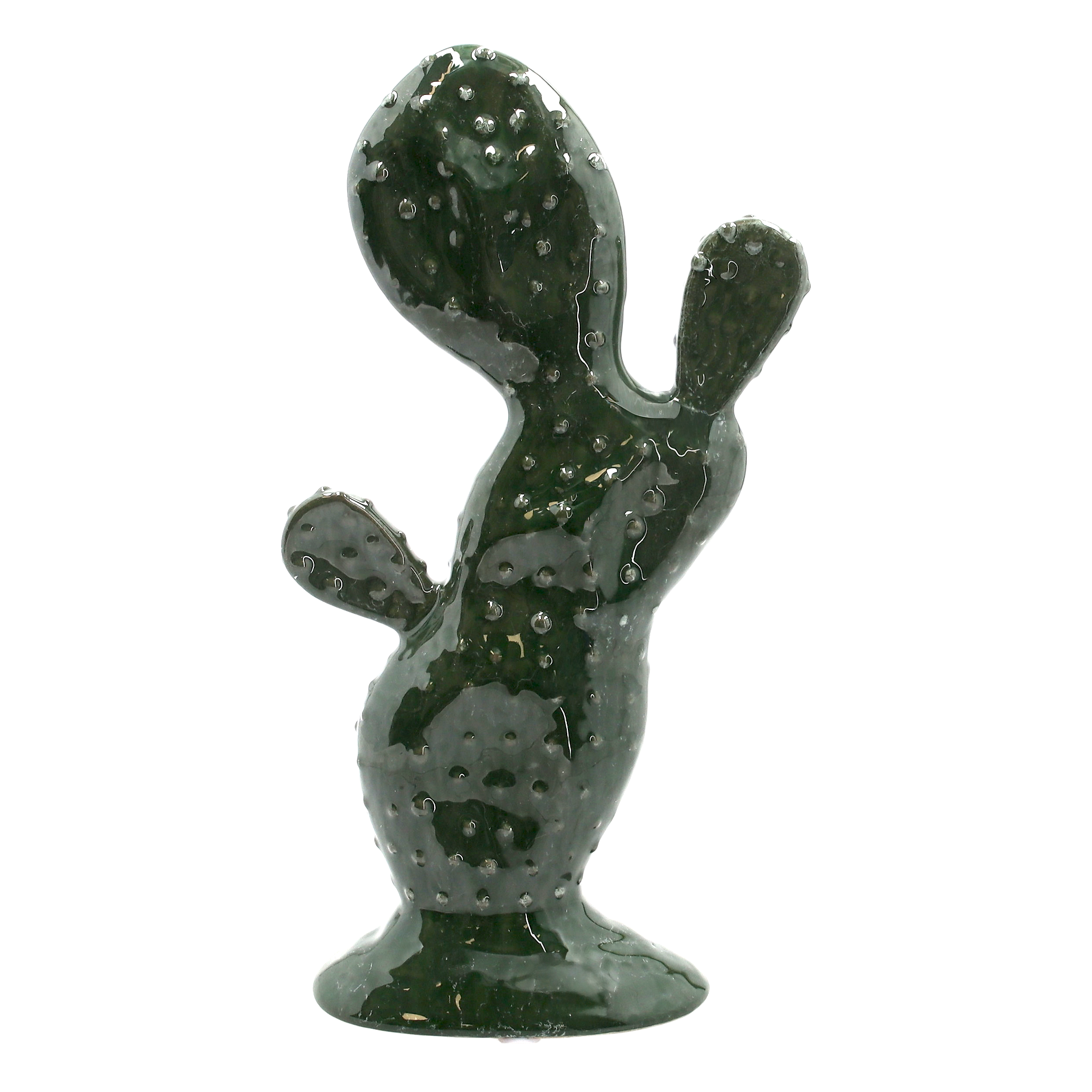 Fico d’India medio verde in ceramica h 36x18x9 cm