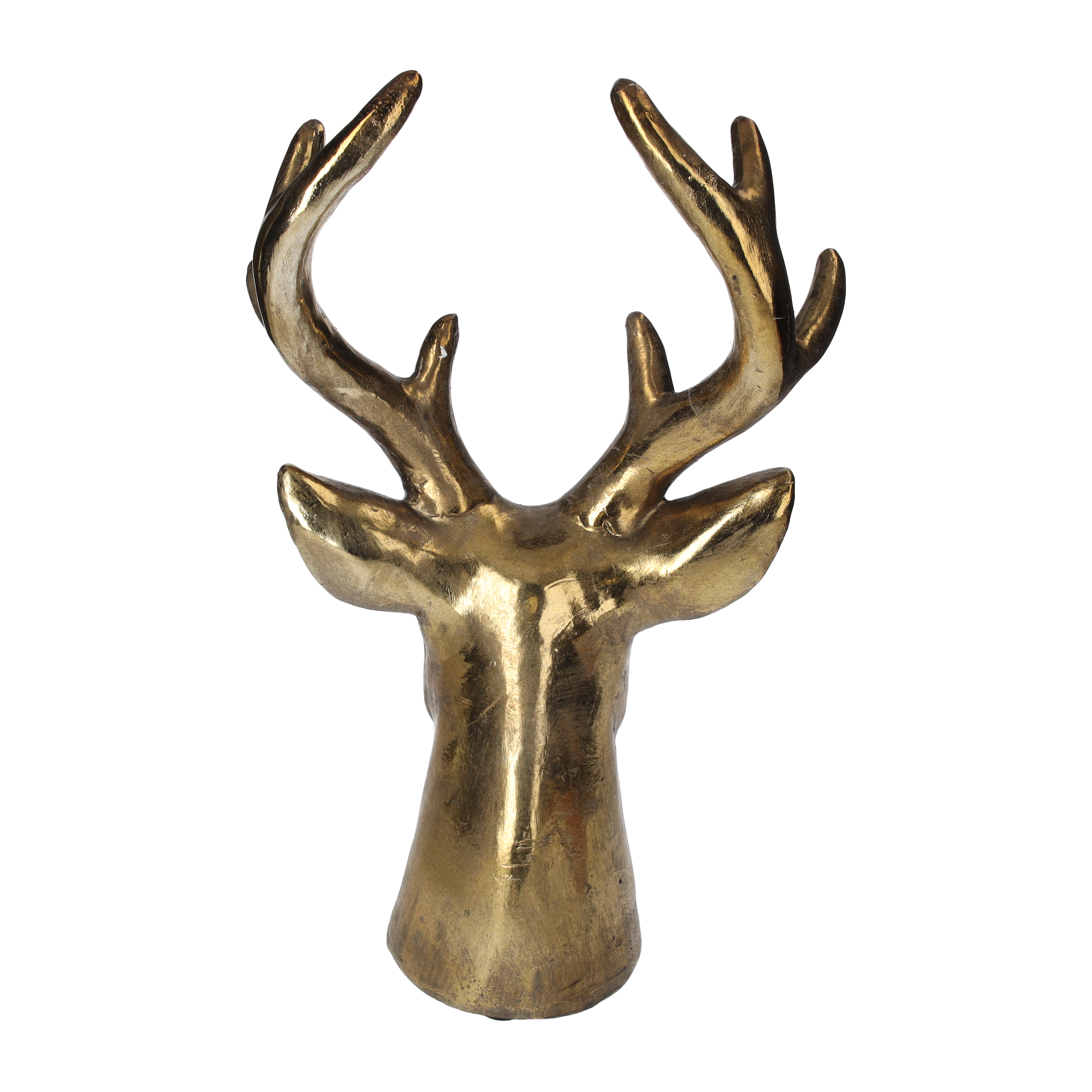 Testa cervo gold h 39x21 cm in resina