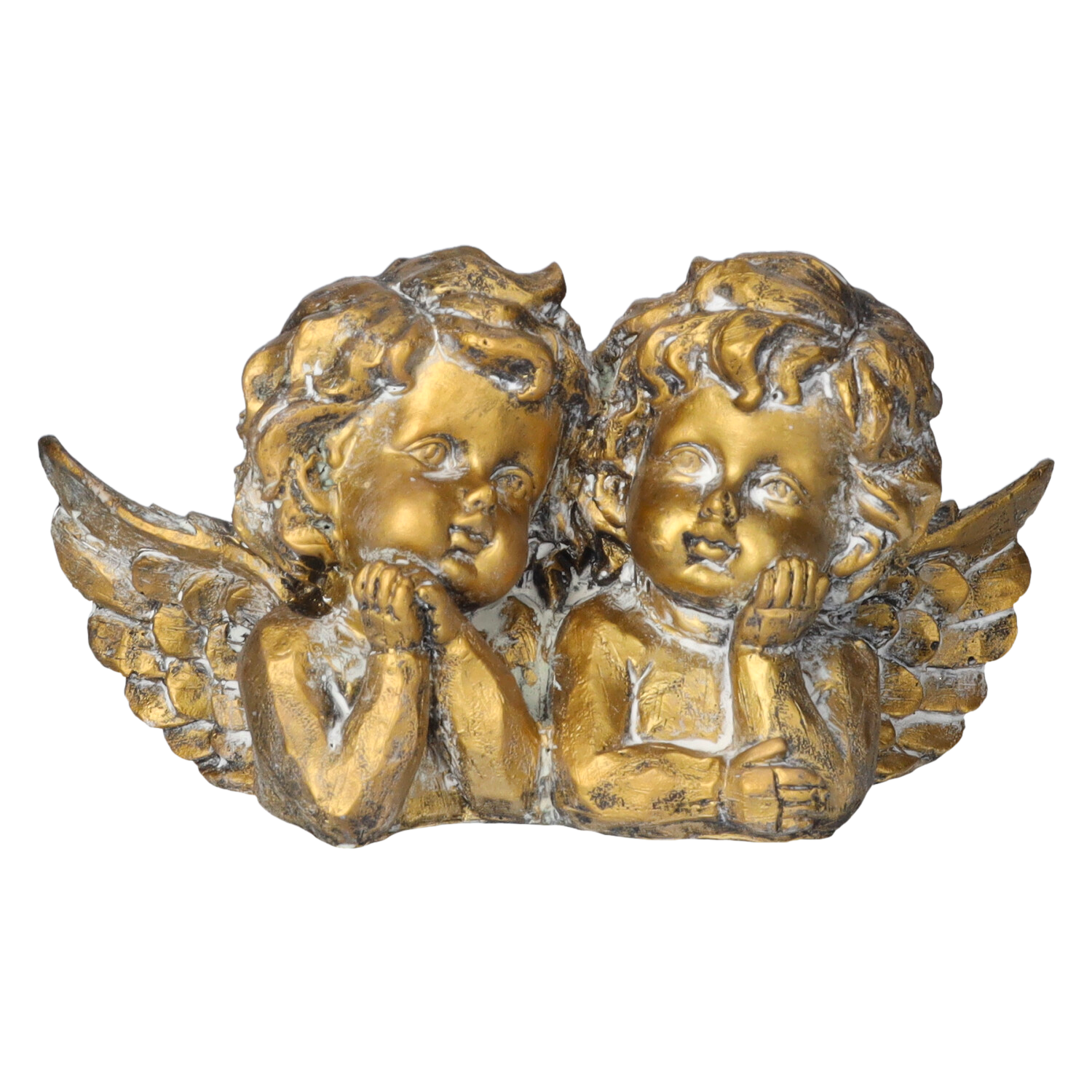 Puttini decorativi resina oro 23x10x12h