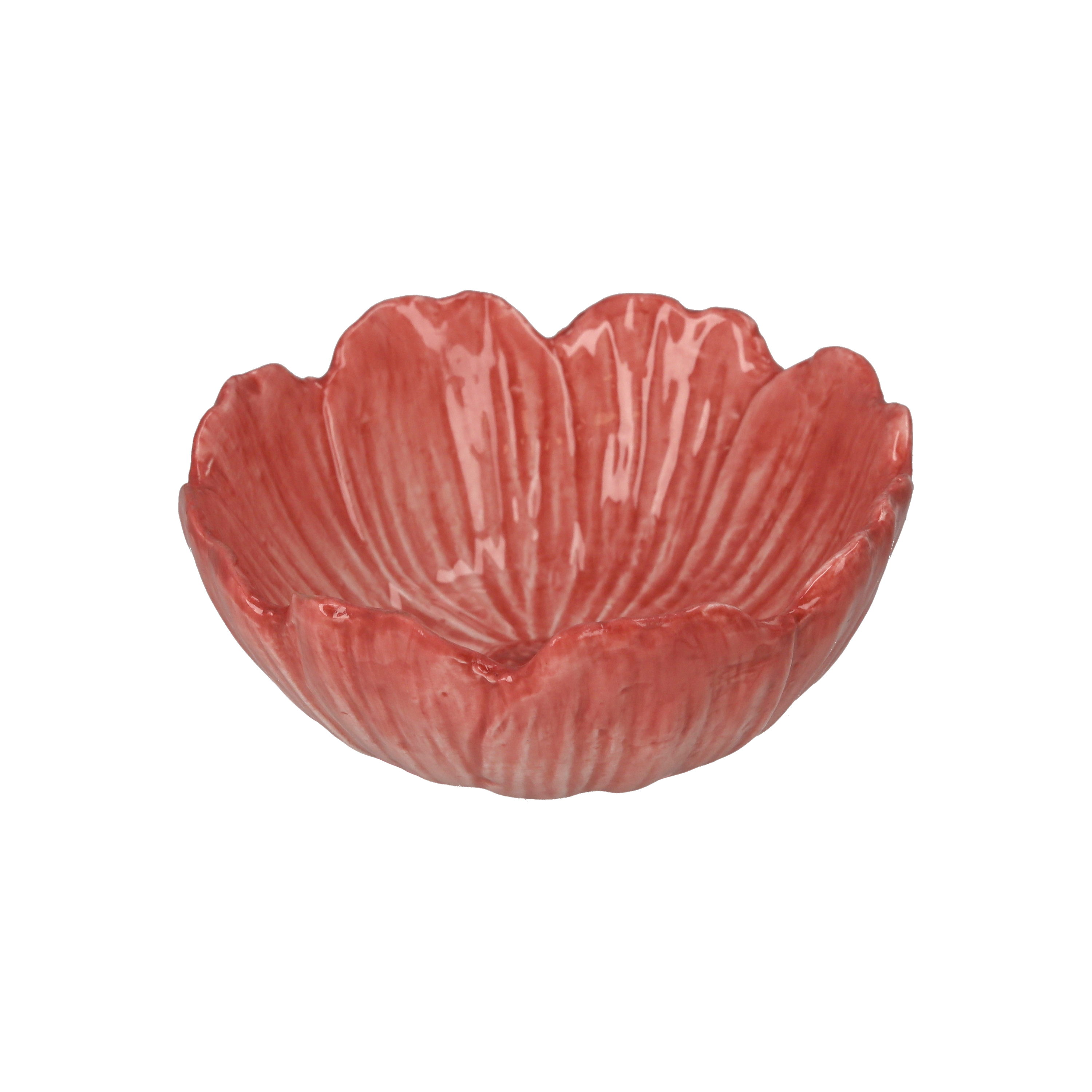 Ciotola in ceramica a fiore rosa, diametro cm 13