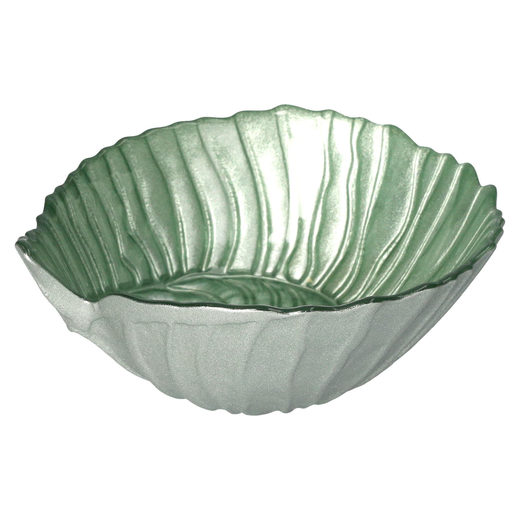 Bowl conchiglia verde d 14 cm in vetro