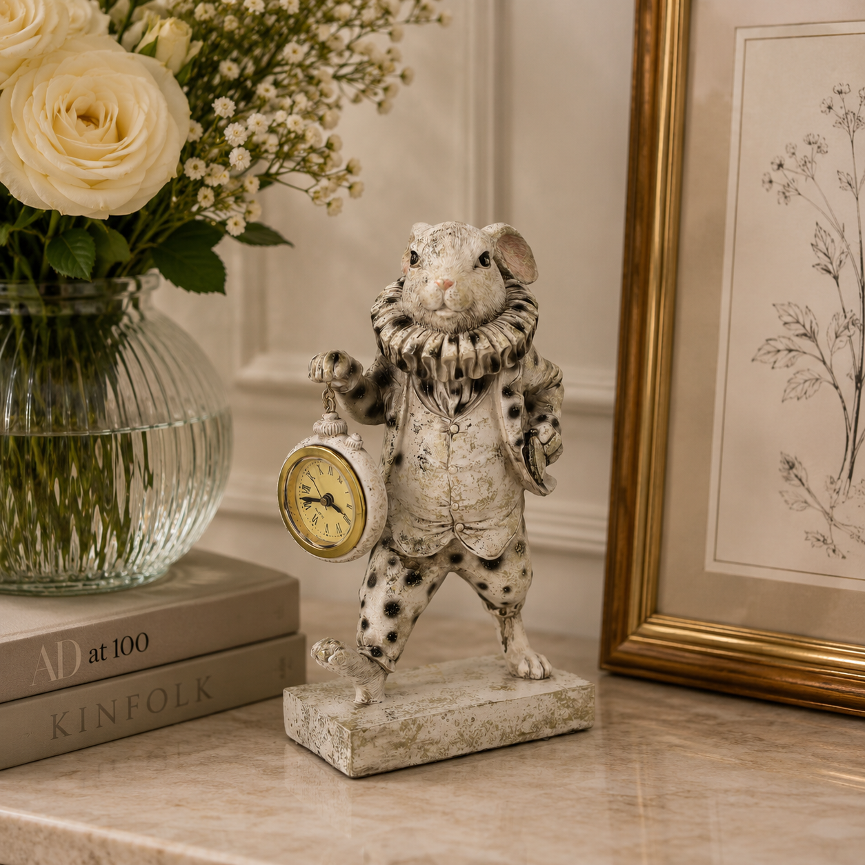 Coniglio decorativo resina vintage H24x14x7