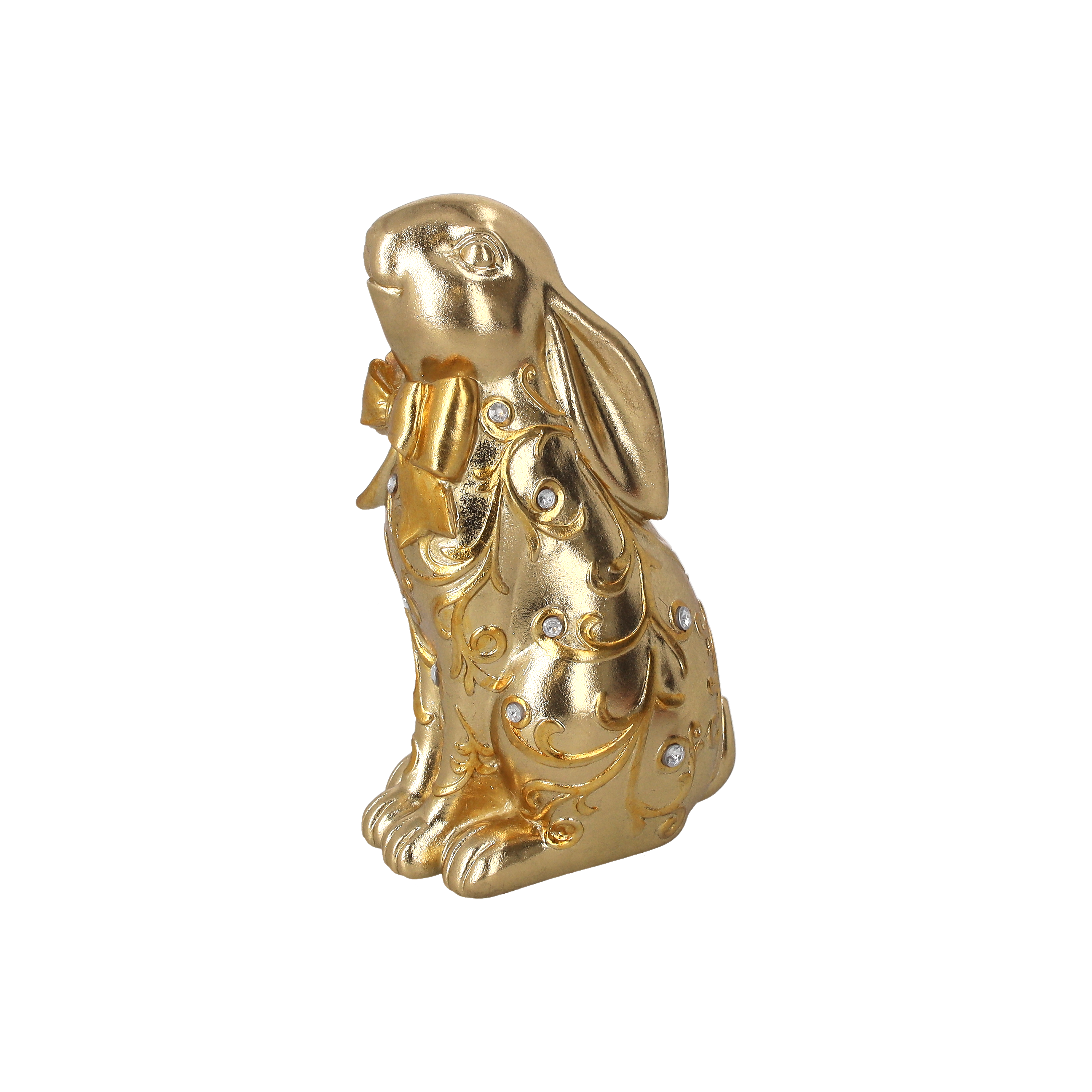 Coniglietto decorativo resina gold H22x14x10