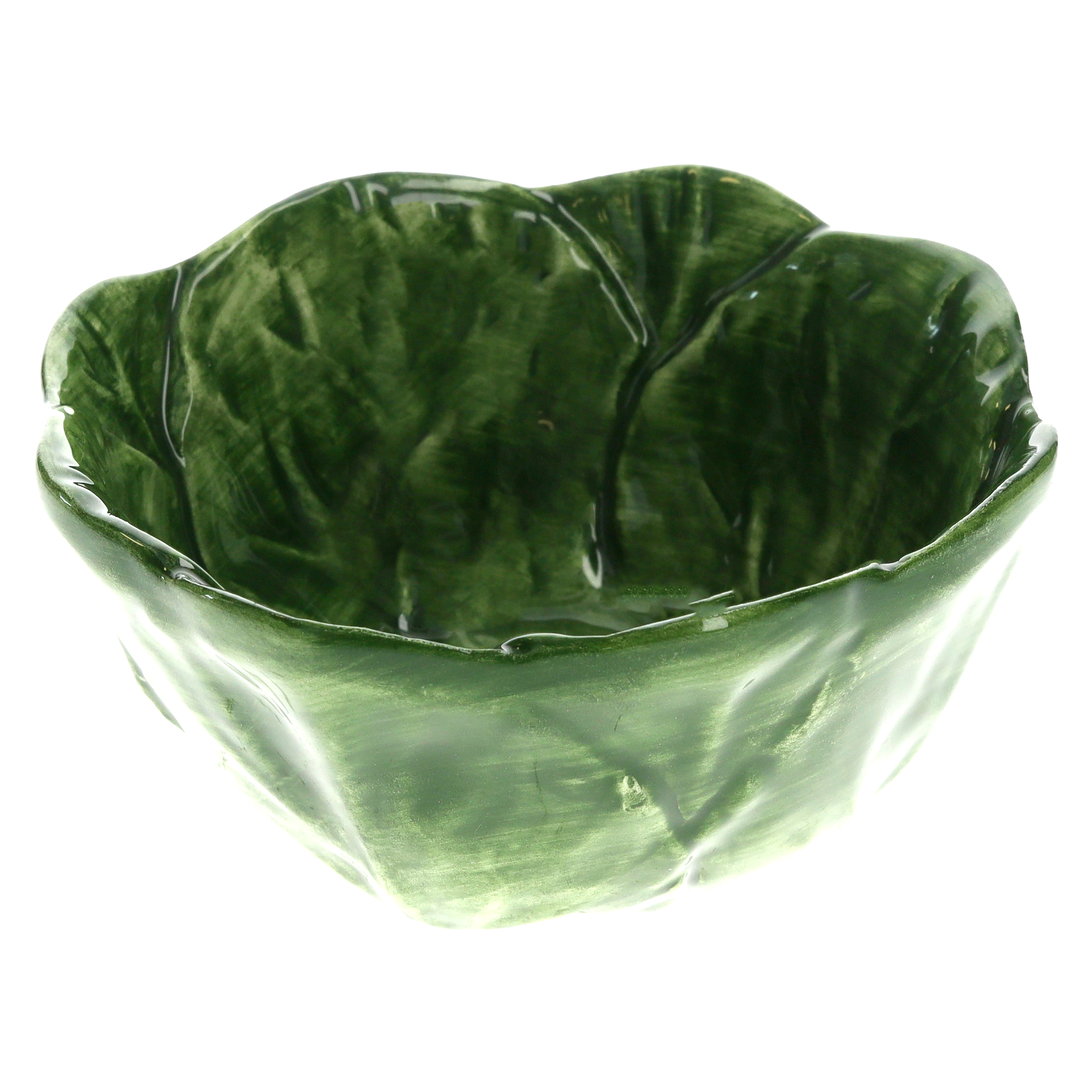 Coppetta verza verde in ceramica d 15 h 8 cm