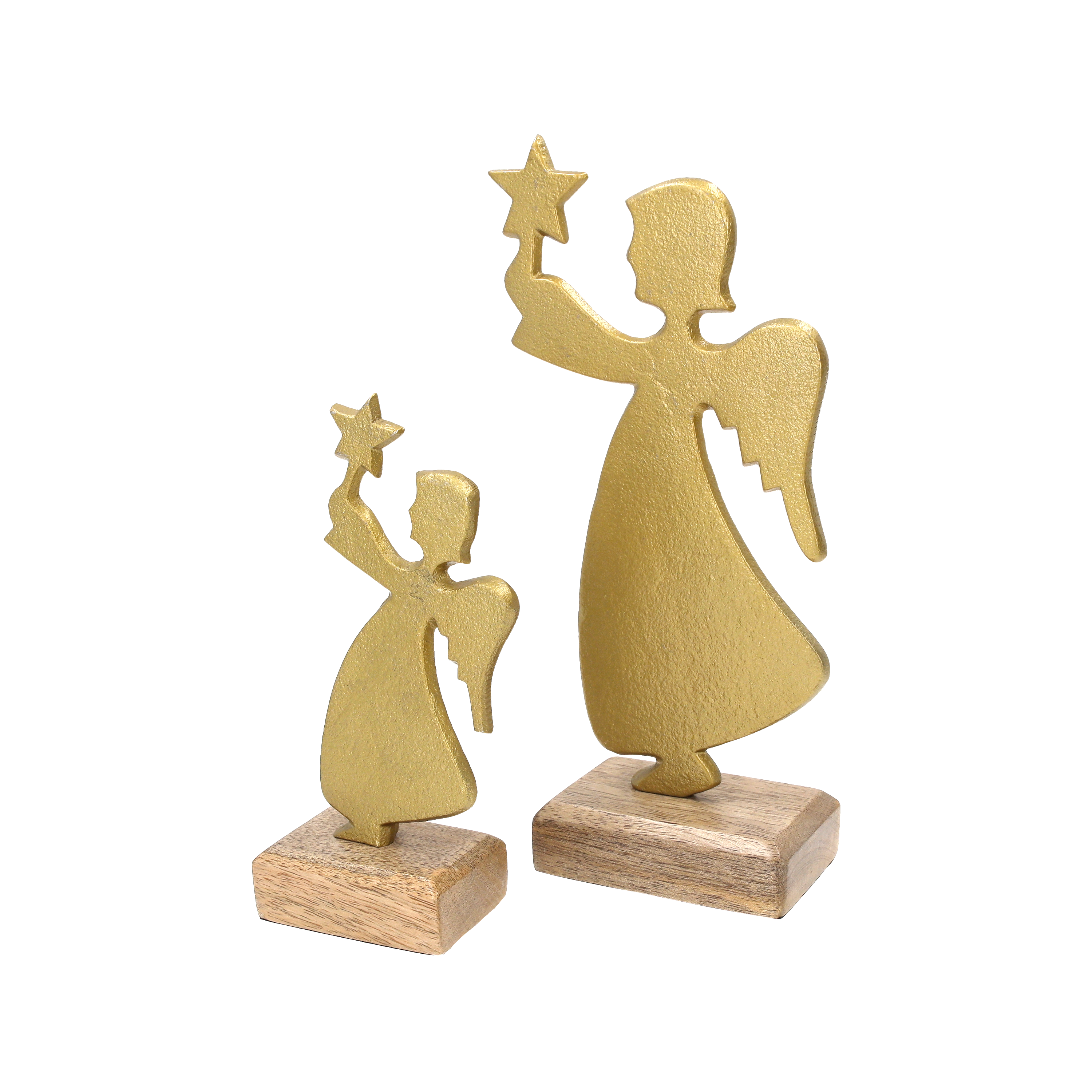 Coppia angeli con stella 28 x 14 x 6,5 cm e 19 x 8 x 5 cm