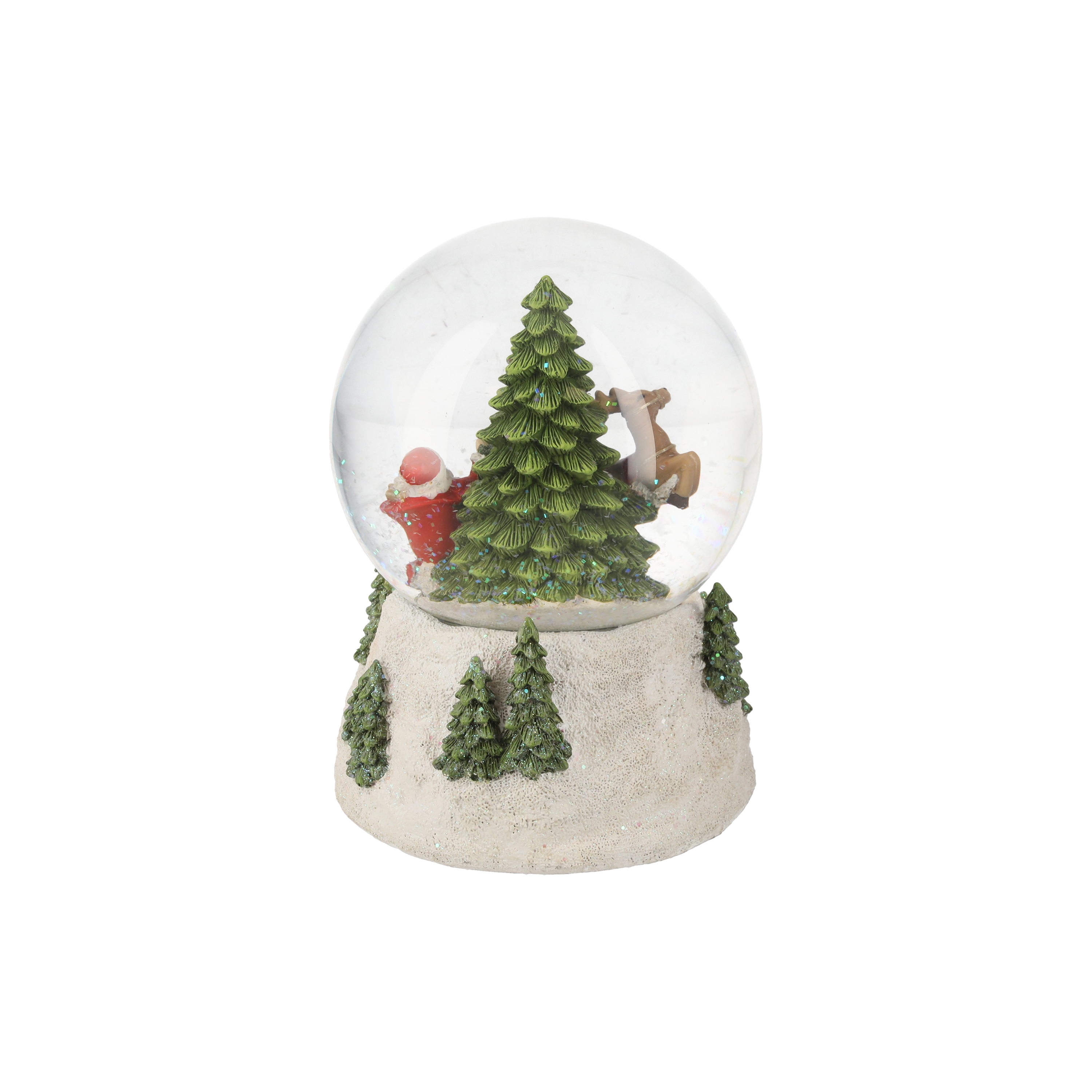 Pallina con Babbo Natale carillon h 18 x 13 cm