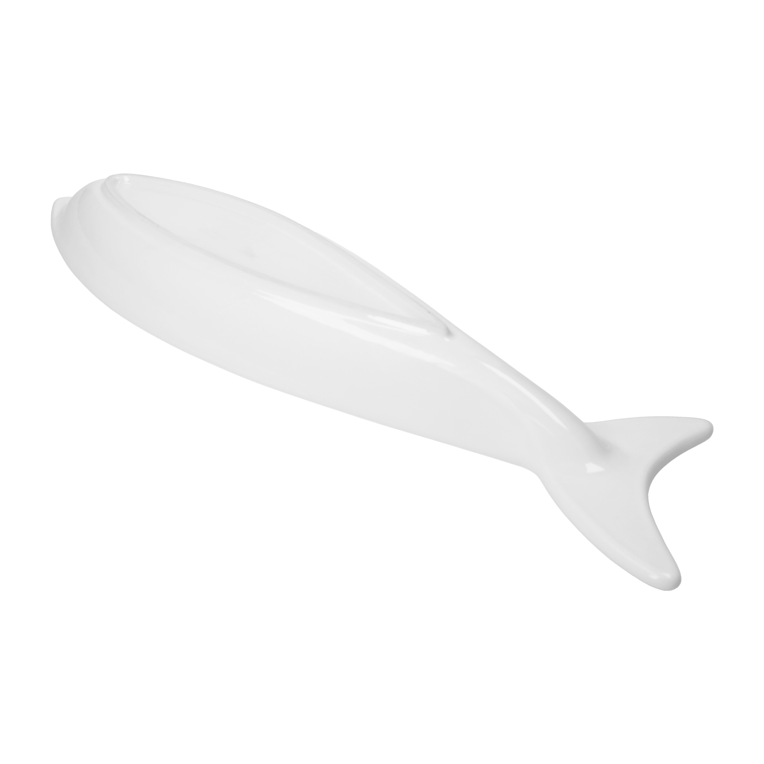 Fondina pesce in ceramica bianca gr 50x13x4,5 cm