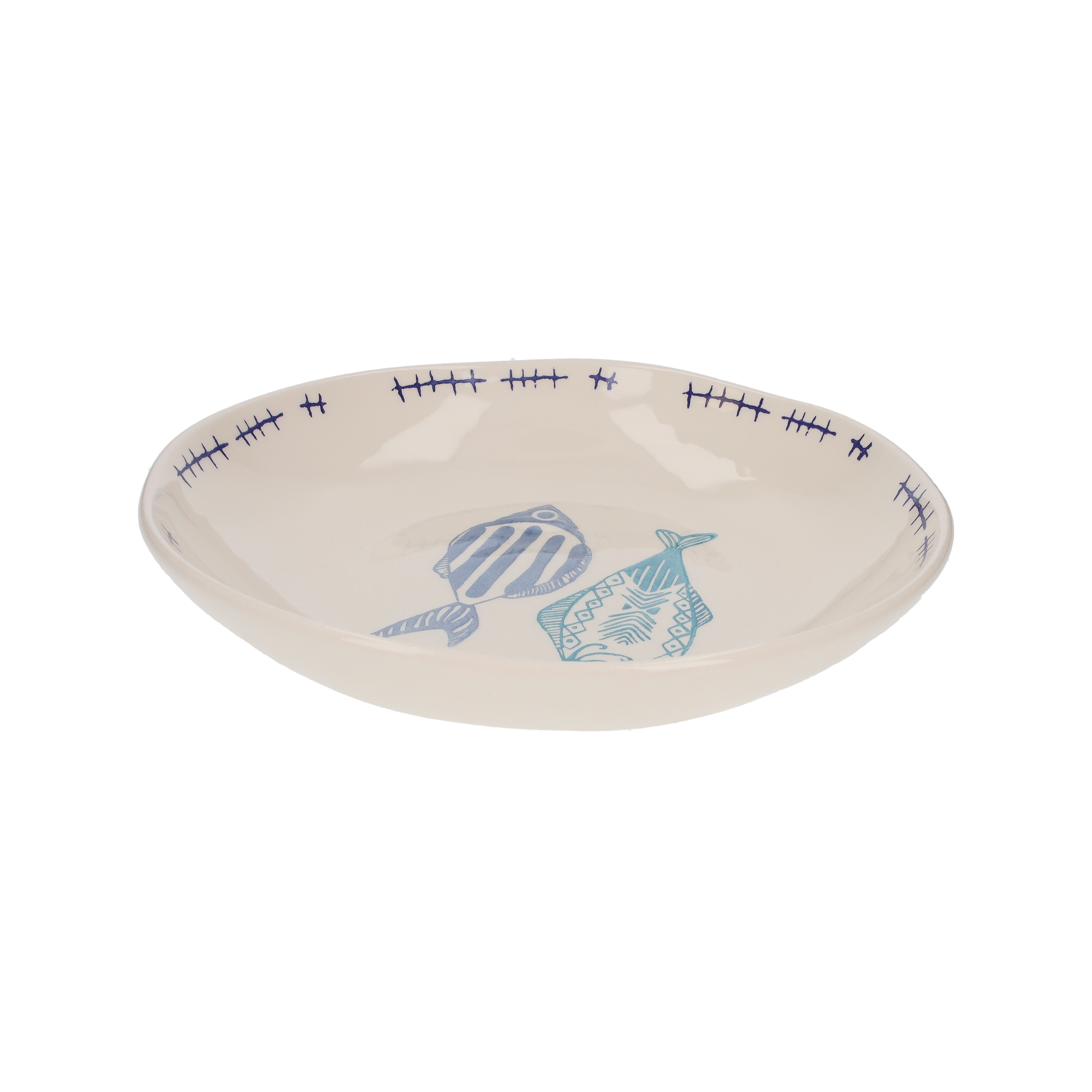 Insalatiera pesci in ceramica h 6x29 cm