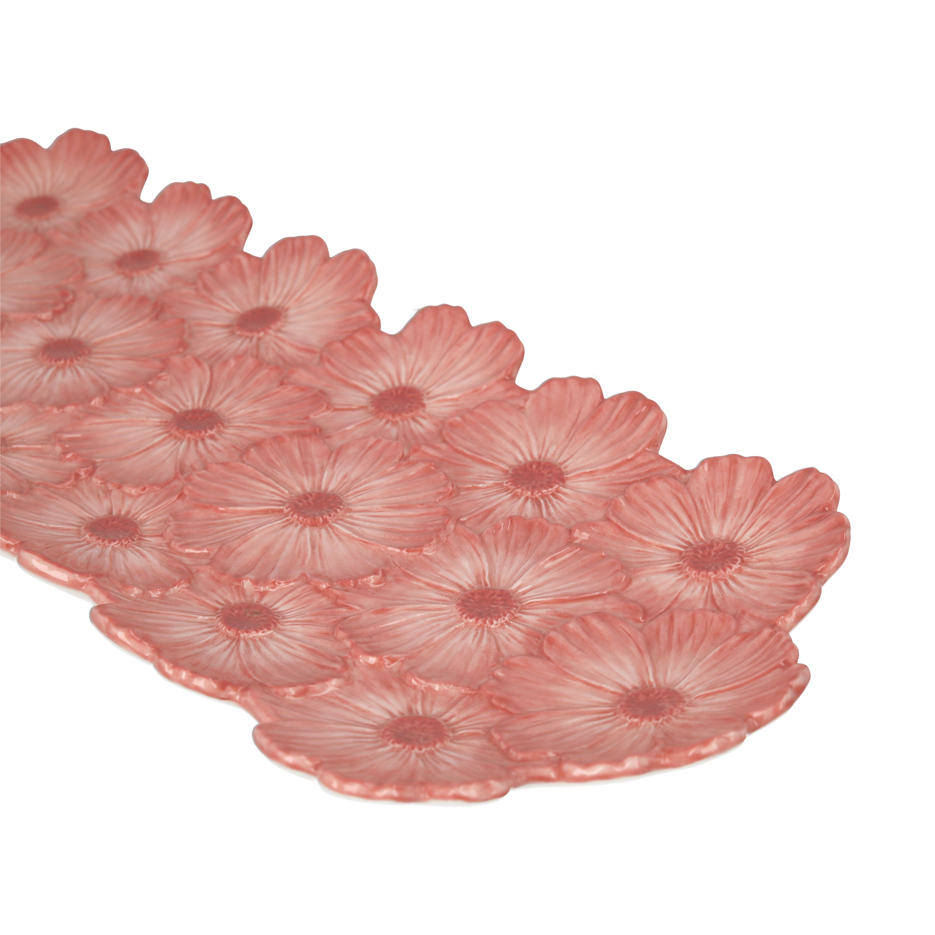 Vassoio gerbere rosa  h 2x38x15 cm