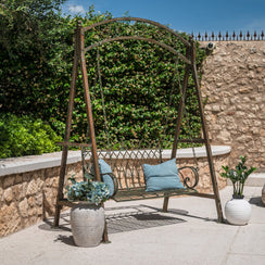 Dondolo in ferro verde inglese 140x92x170H