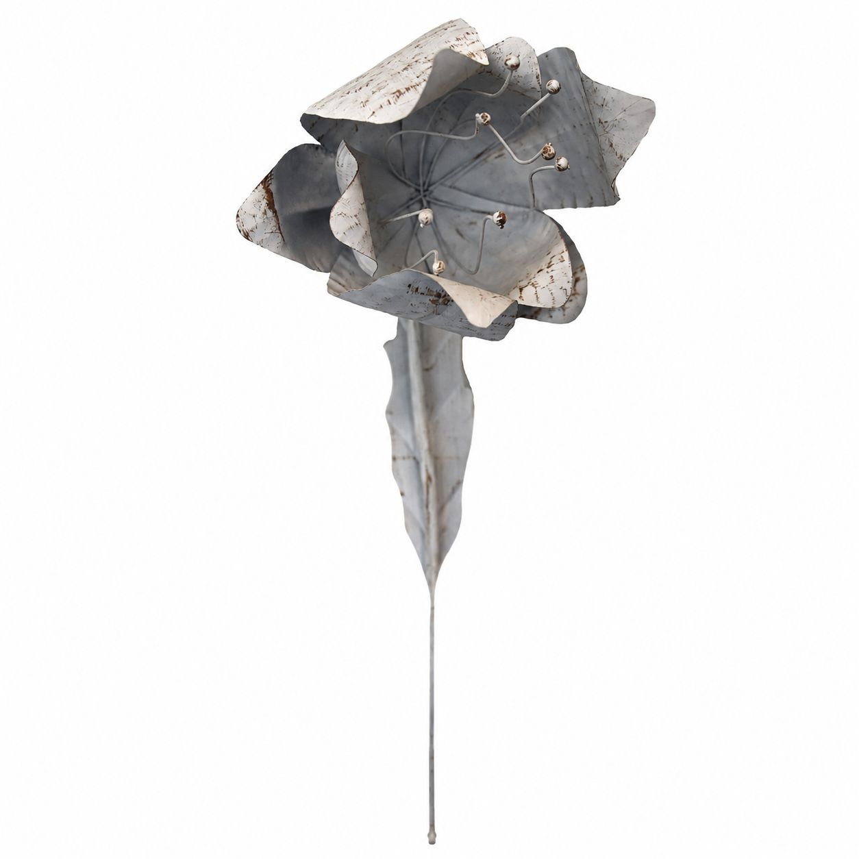 Piantone fiore bianco h 150x32 cm in ferro