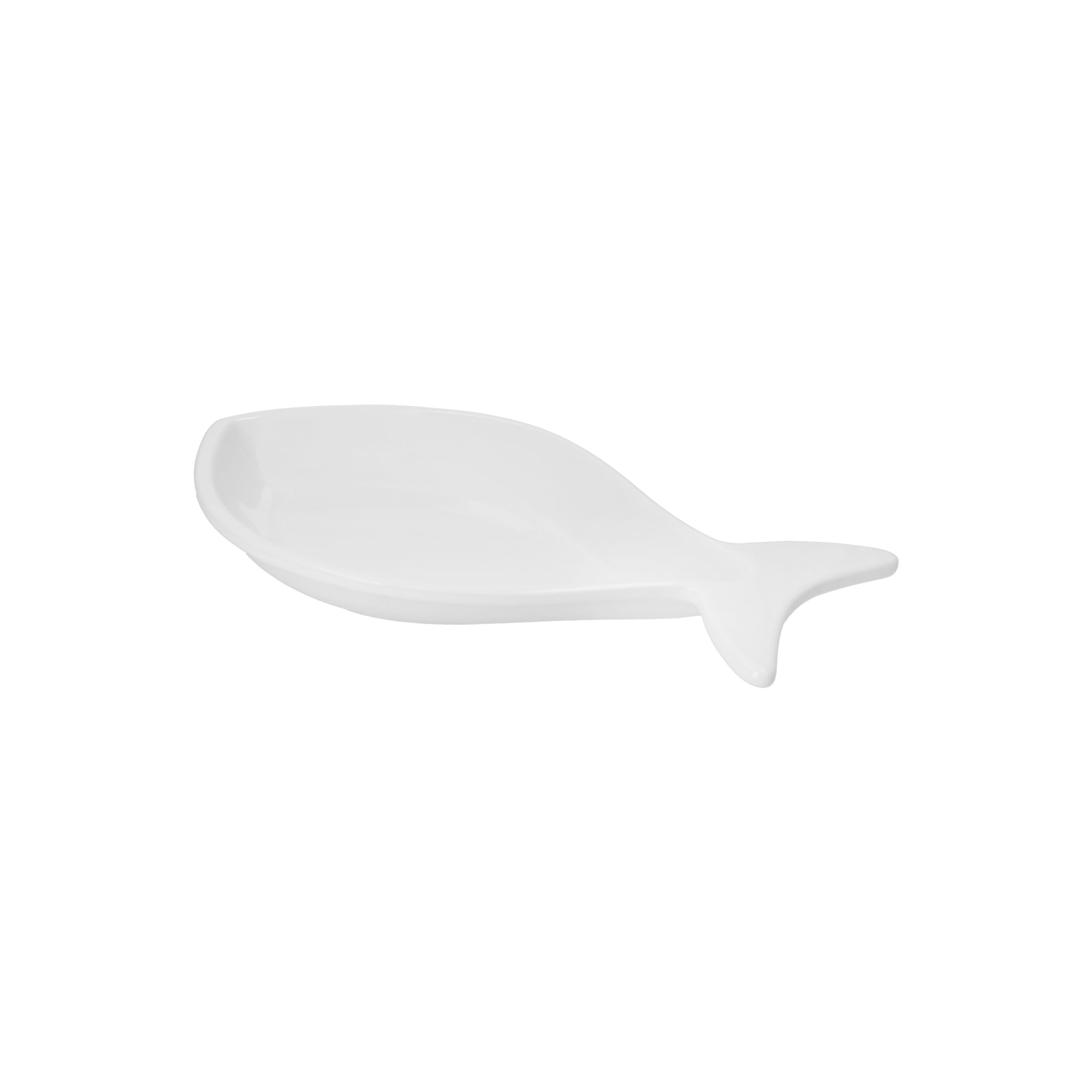 Fondina pesce bianca in ceramica pc 34x18x4 cm