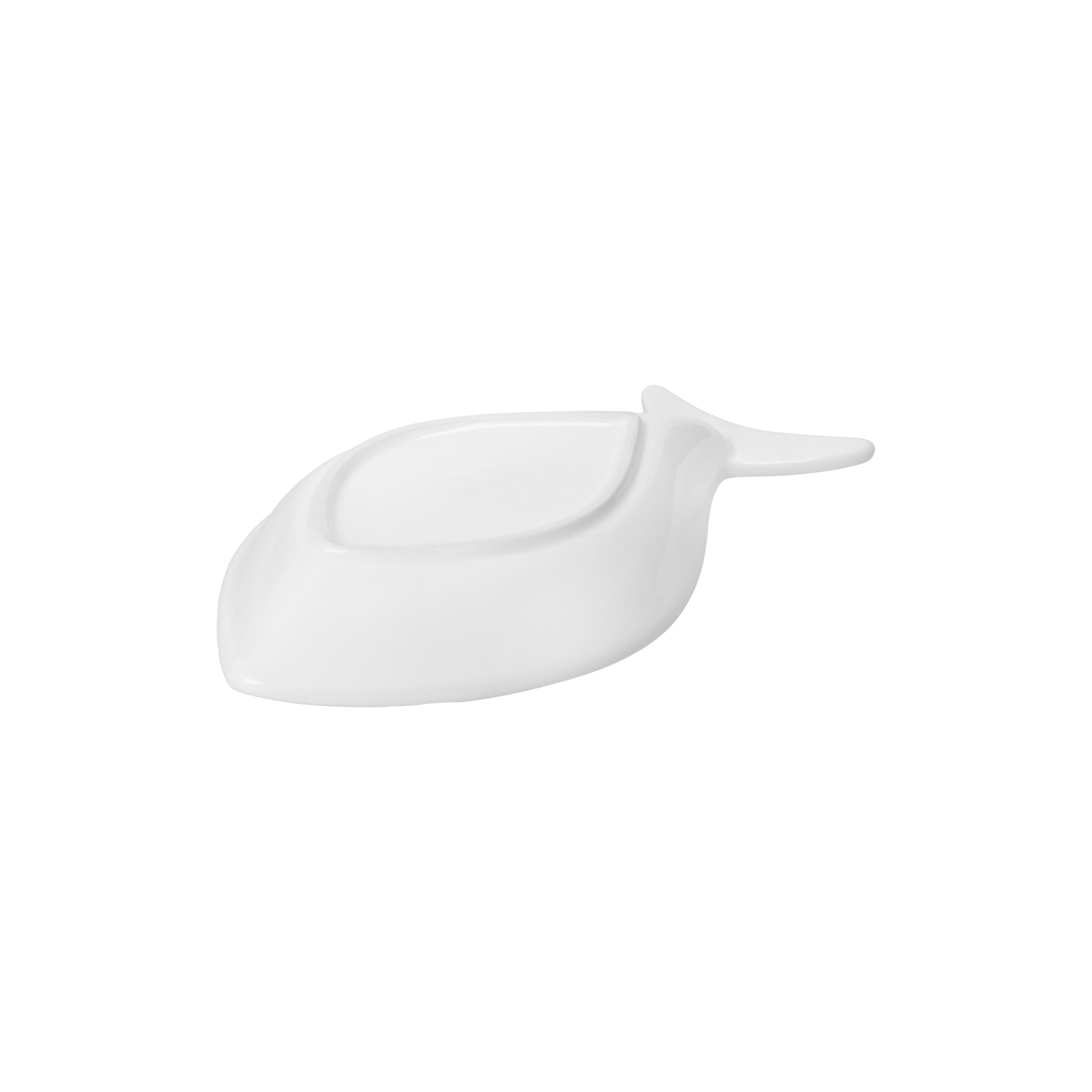 Fondina pesce bianca in ceramica pc 34x18x4 cm