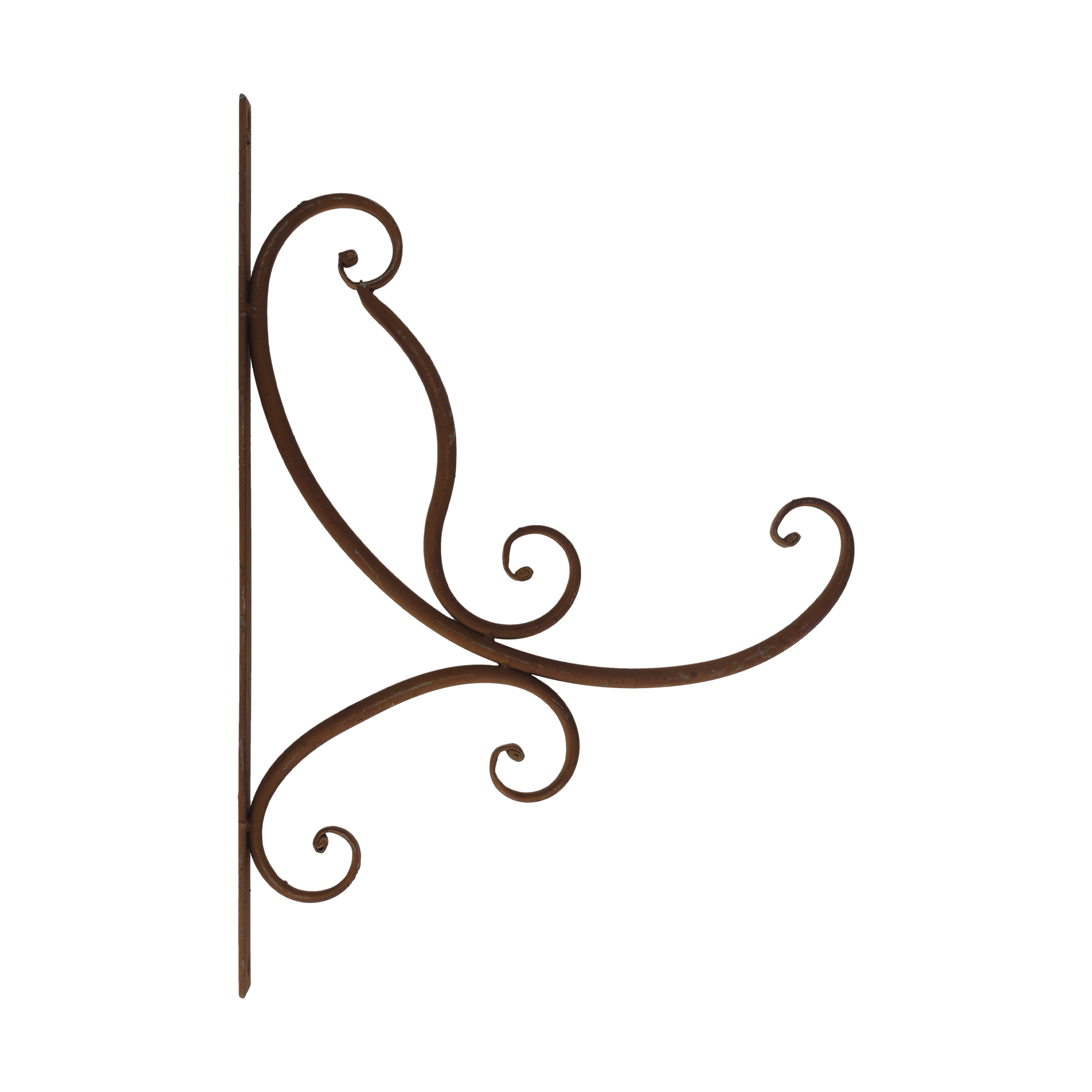 Gancio Porta Lanterne in Ferro Effetto Ruggine, Altezza cm 45