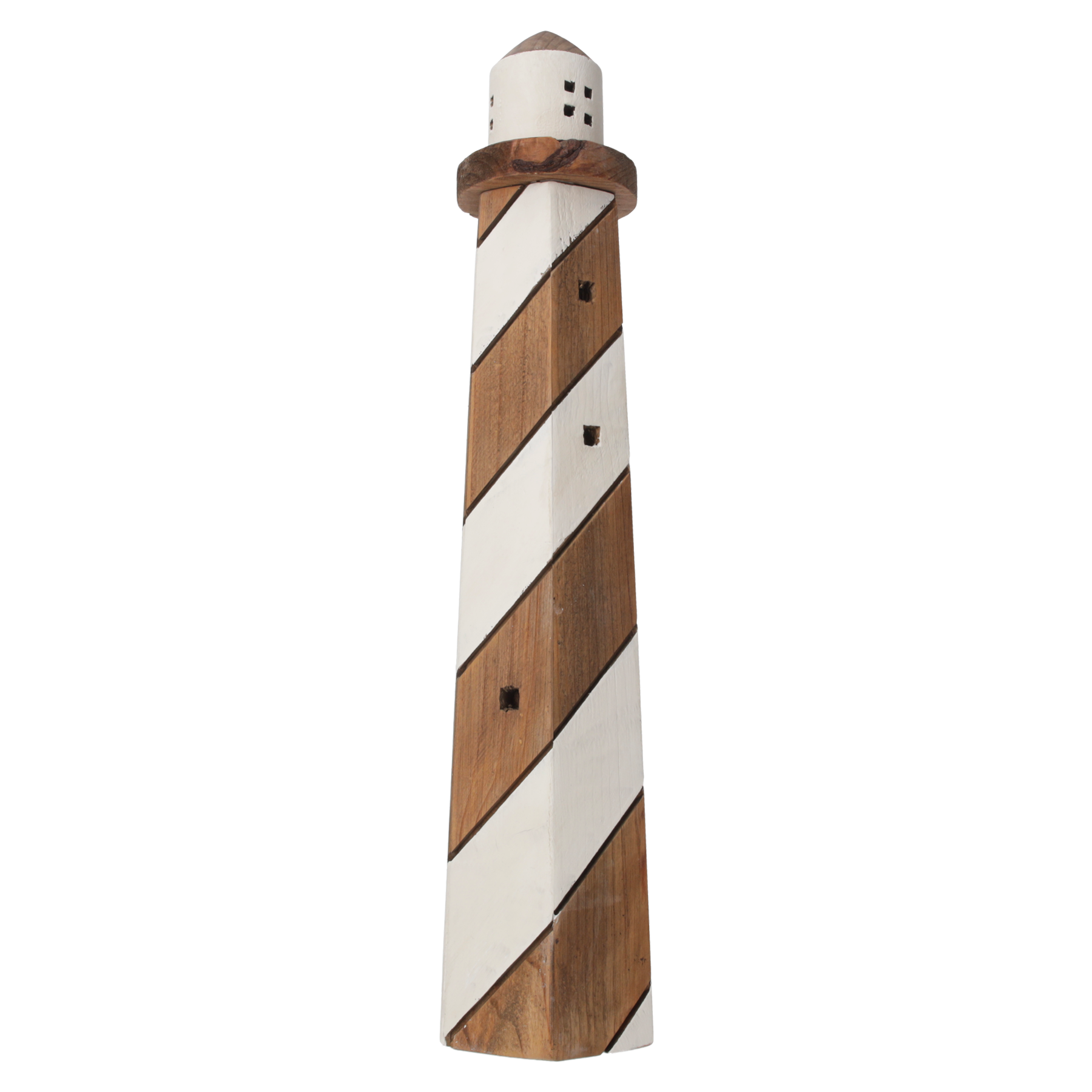Faro decorativo legno marrone H50 D10