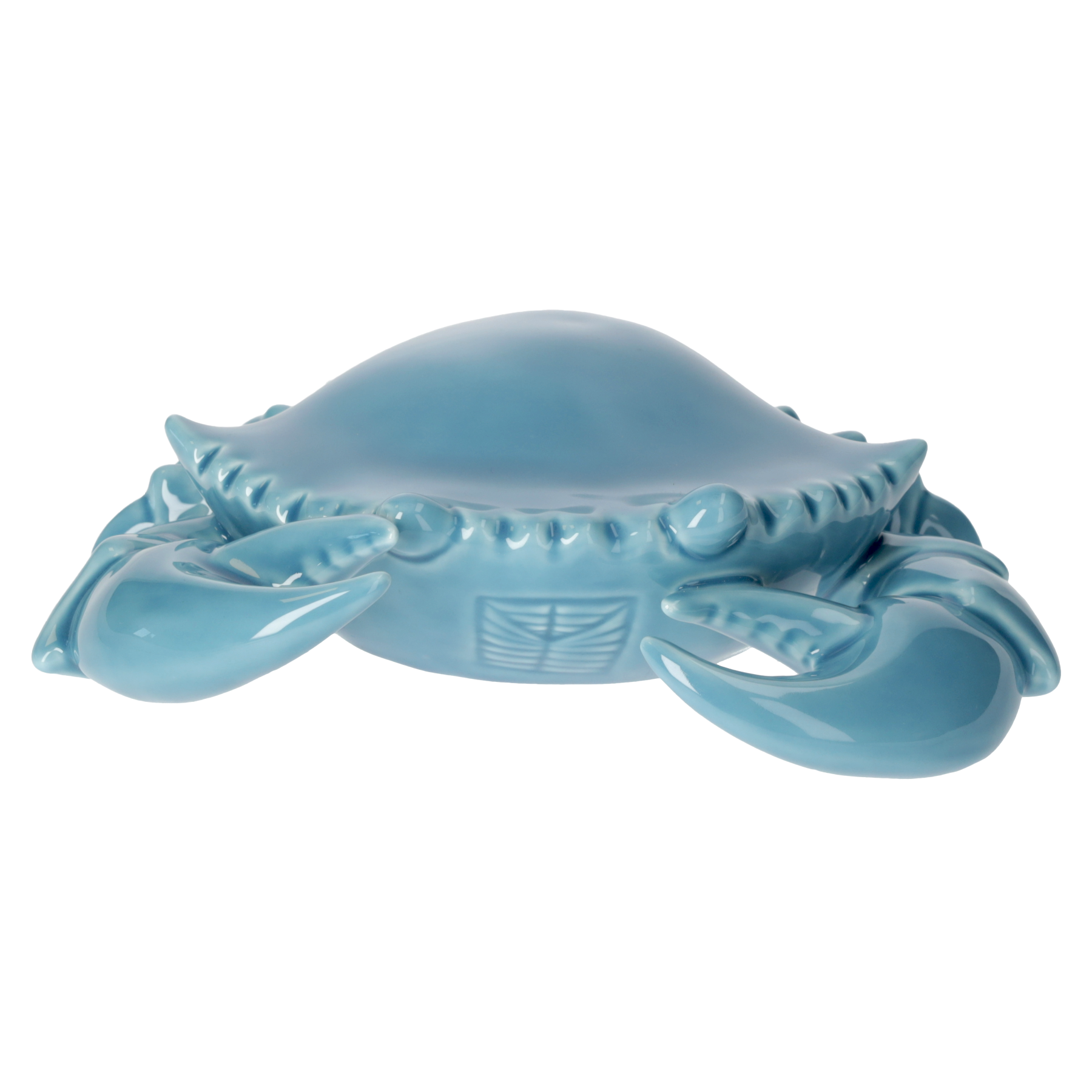 Granchio decorativo ceramica azzurro H6x23x20