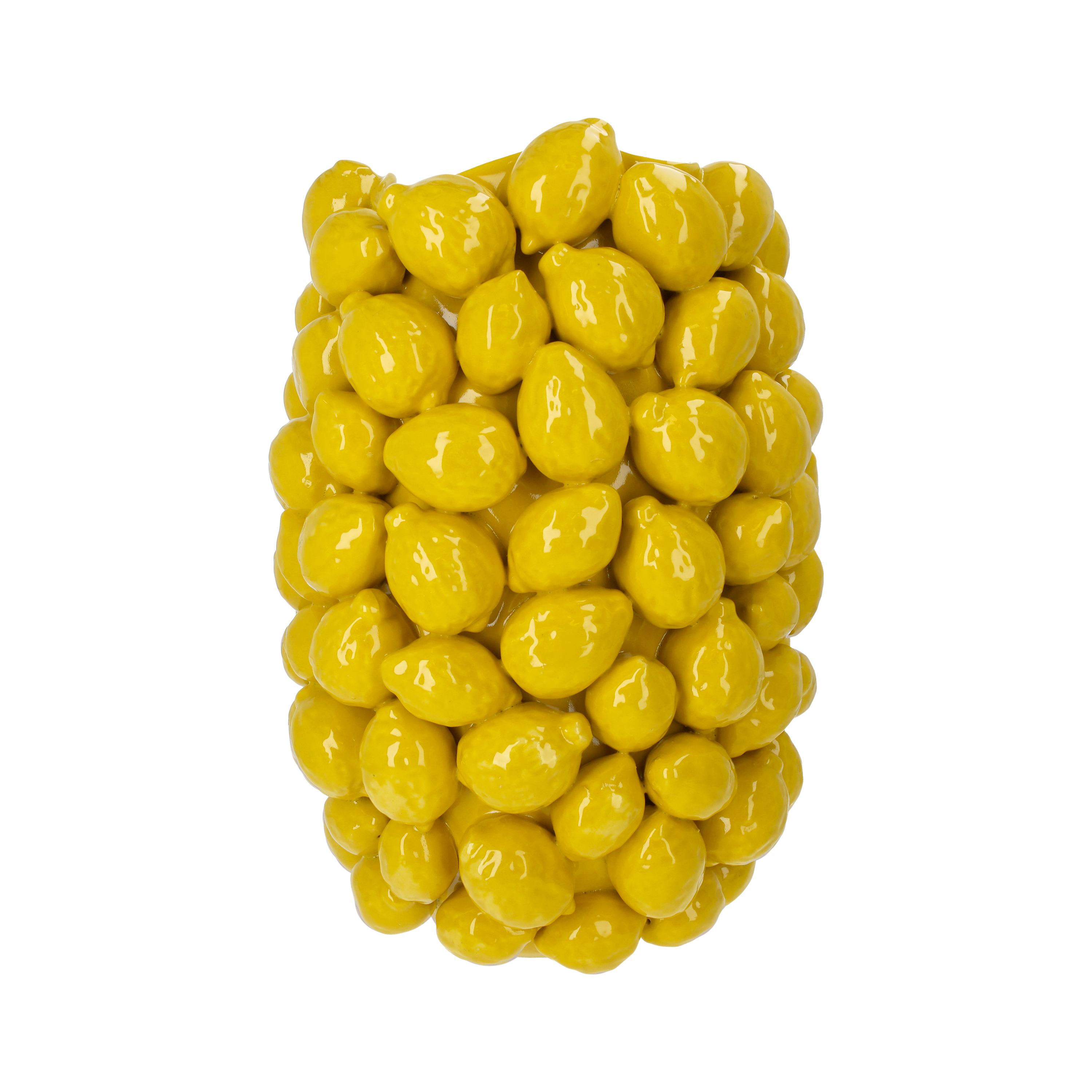 Vaso limoni colore giallo in ceramica h 46 d 32 cm