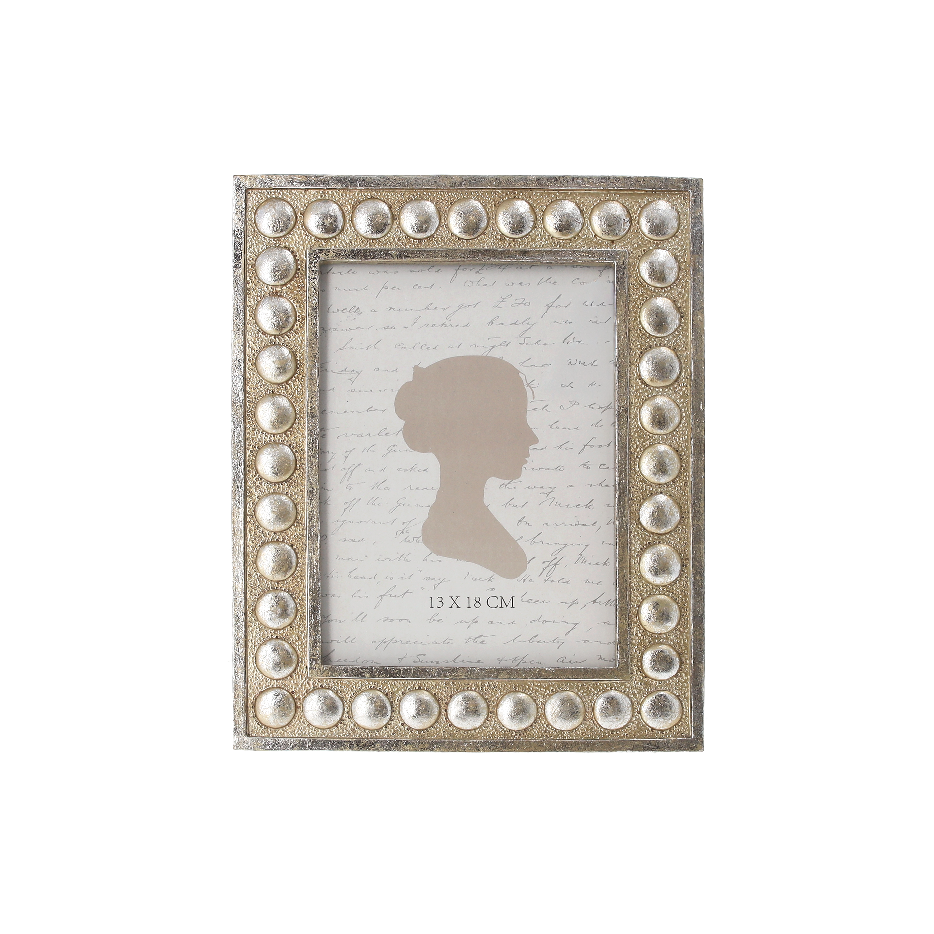 Portafoto resina silver borchie 24x19 cm