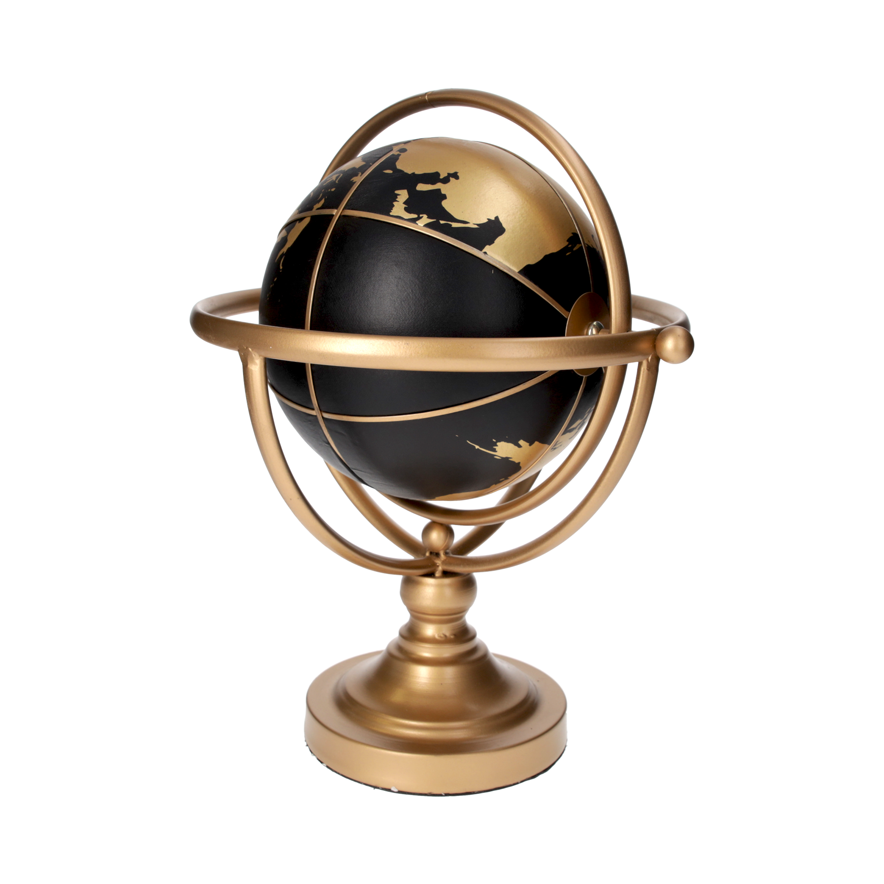 Mappamondo decorativo in metallo h 35 d 30 cm