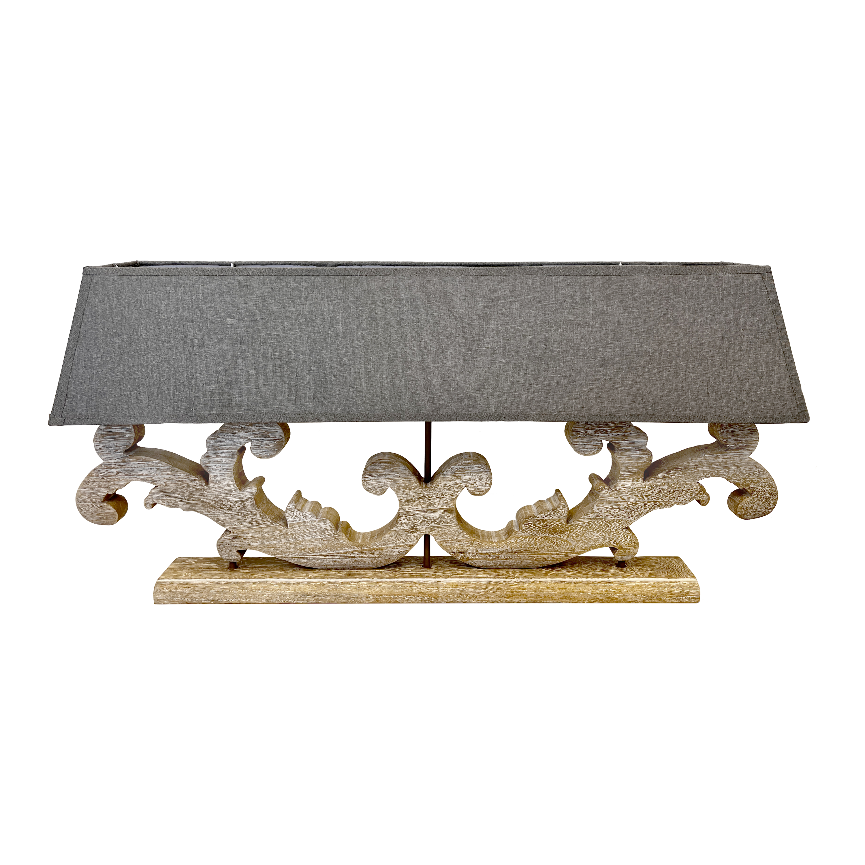 Lampada 3 luci con paralume h 47x98x22 cm in resina e stoffa