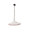Lampadario fazzoletto bordo marrone cm 39 con catena in ceramica