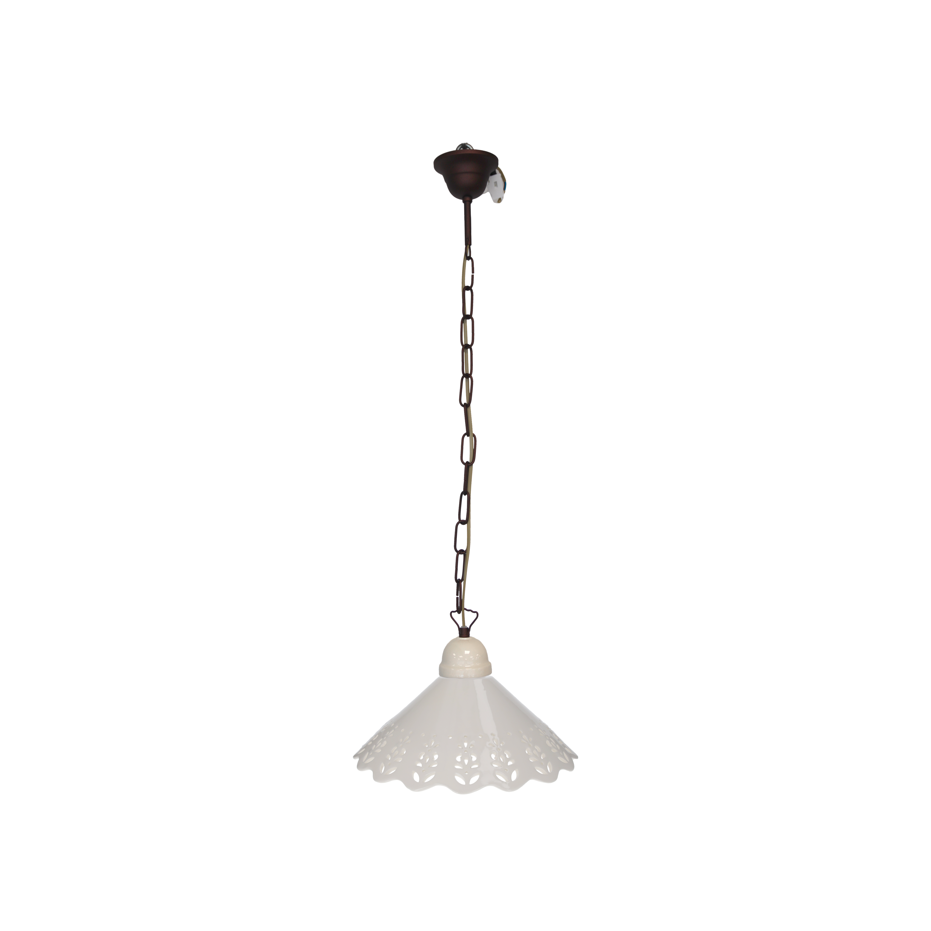 Lampadario cono traforato cm 30 con catena