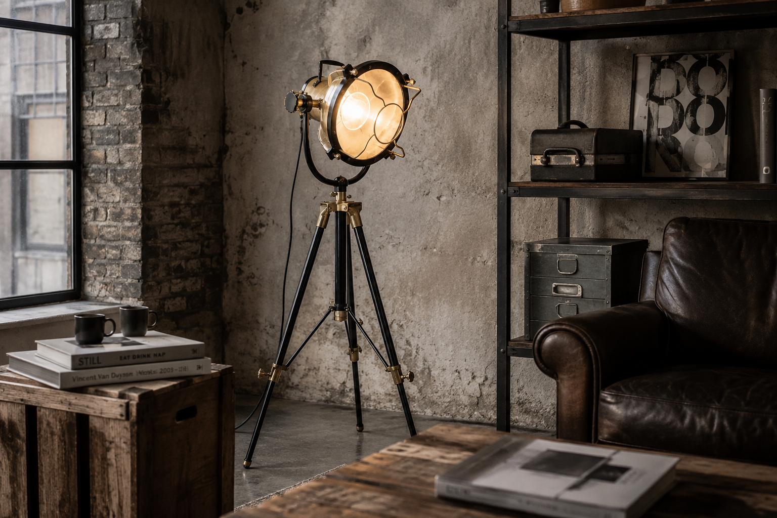 Lampada proiettore metallo industrial H158x60