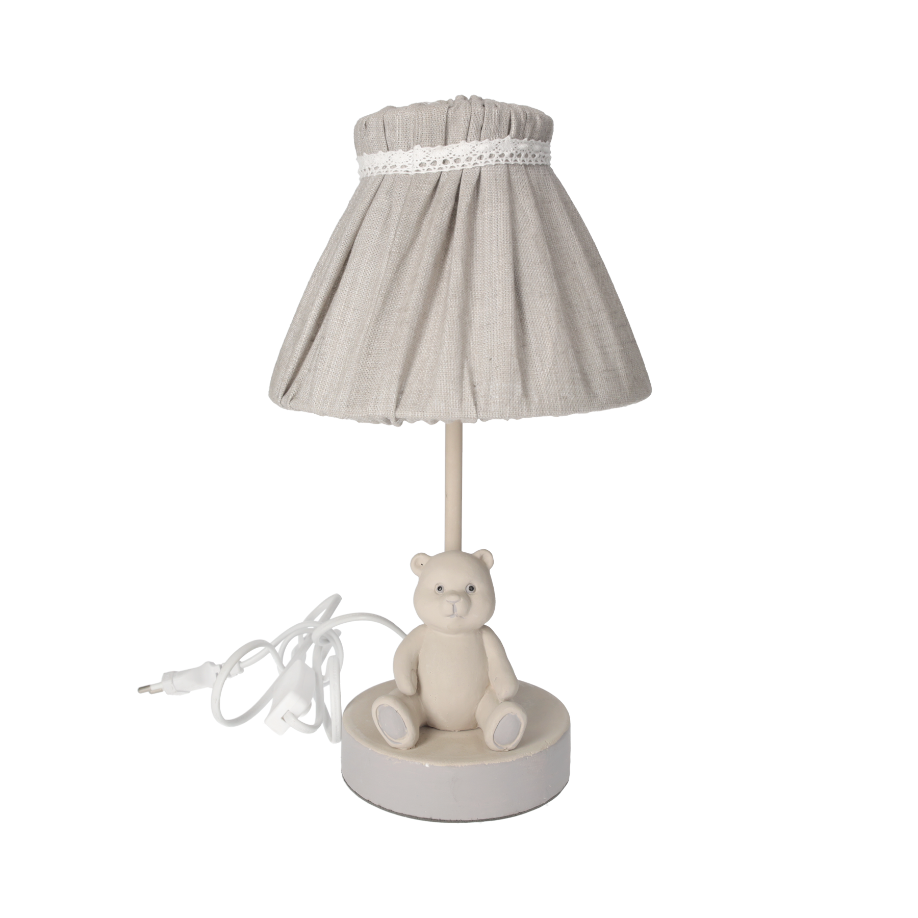 Lampada con orsetto con paralume h 36 d 20 cm in resina
