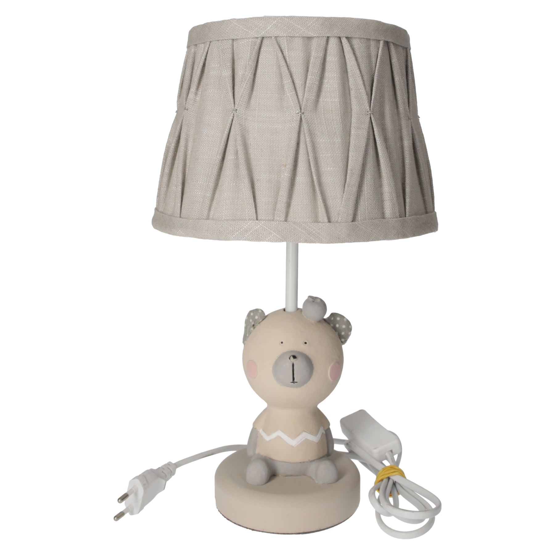 Lampada teddy con paralume h 36 d 20 cm in resina