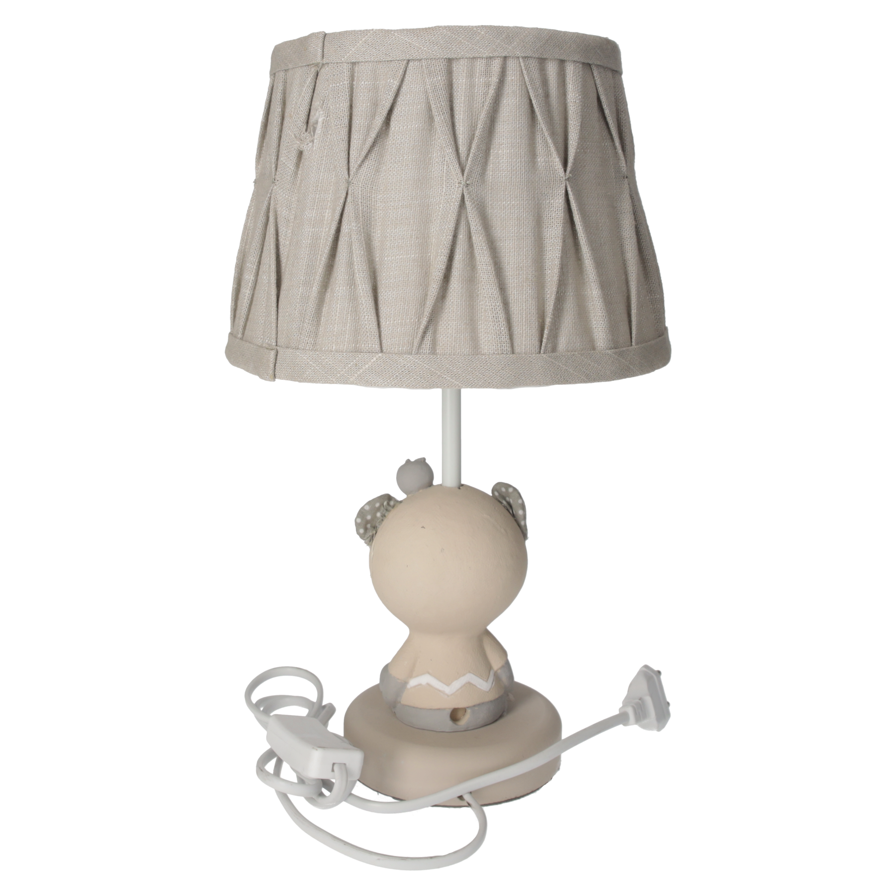 Lampada teddy con paralume h 36 d 20 cm in resina