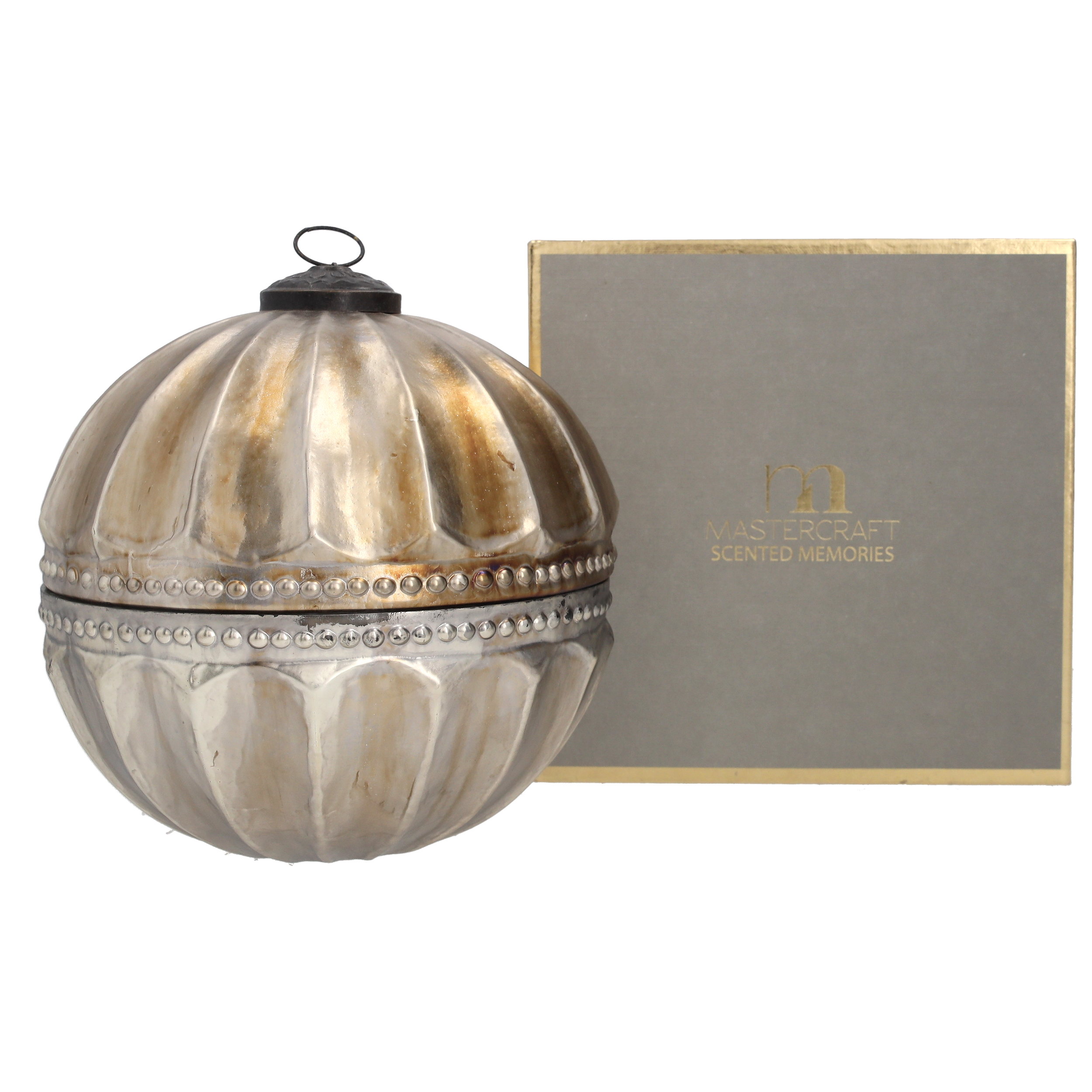 Candela palla argento antik 18x18 cm