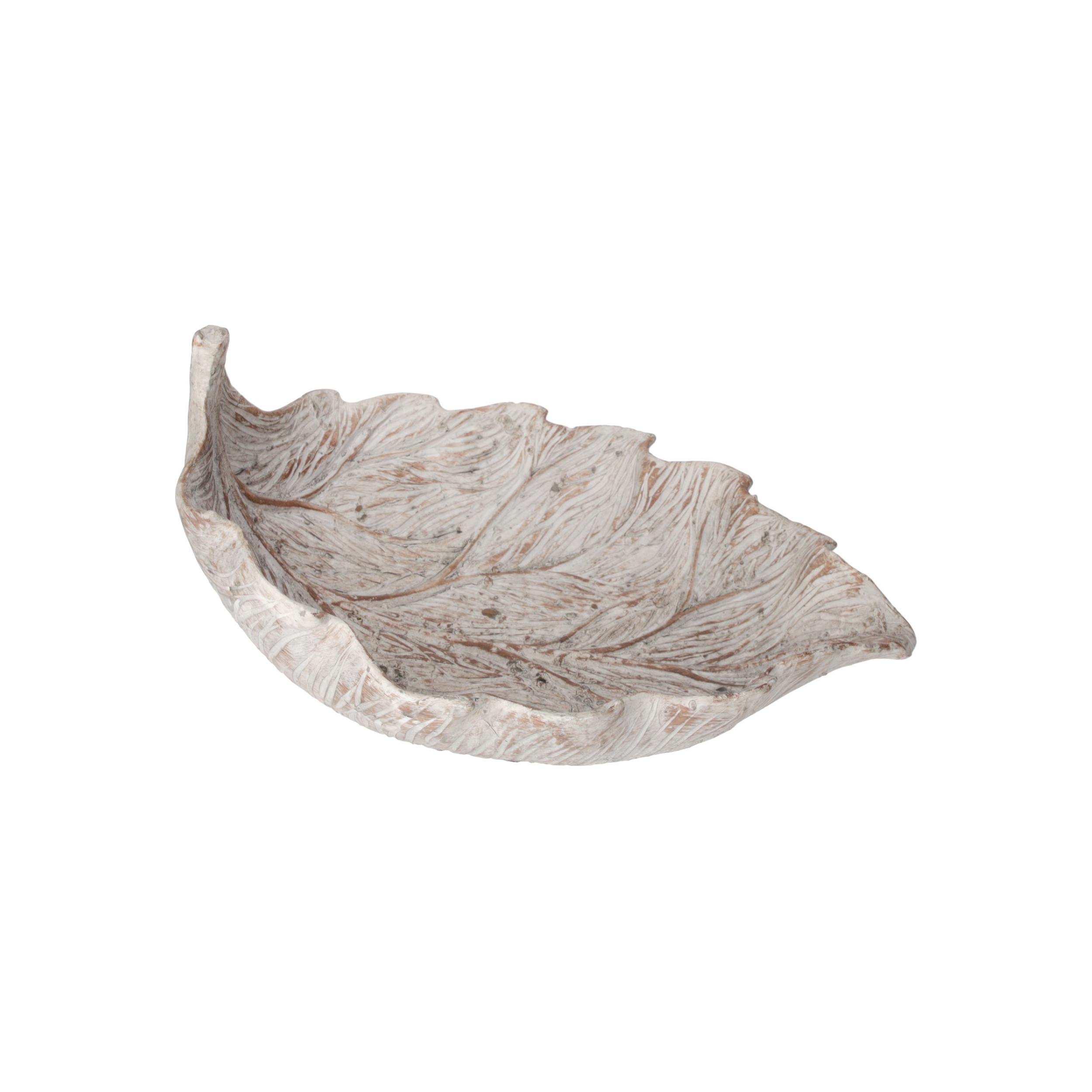 Foglia grande svuotatasche in resina h 21x44x30 cm