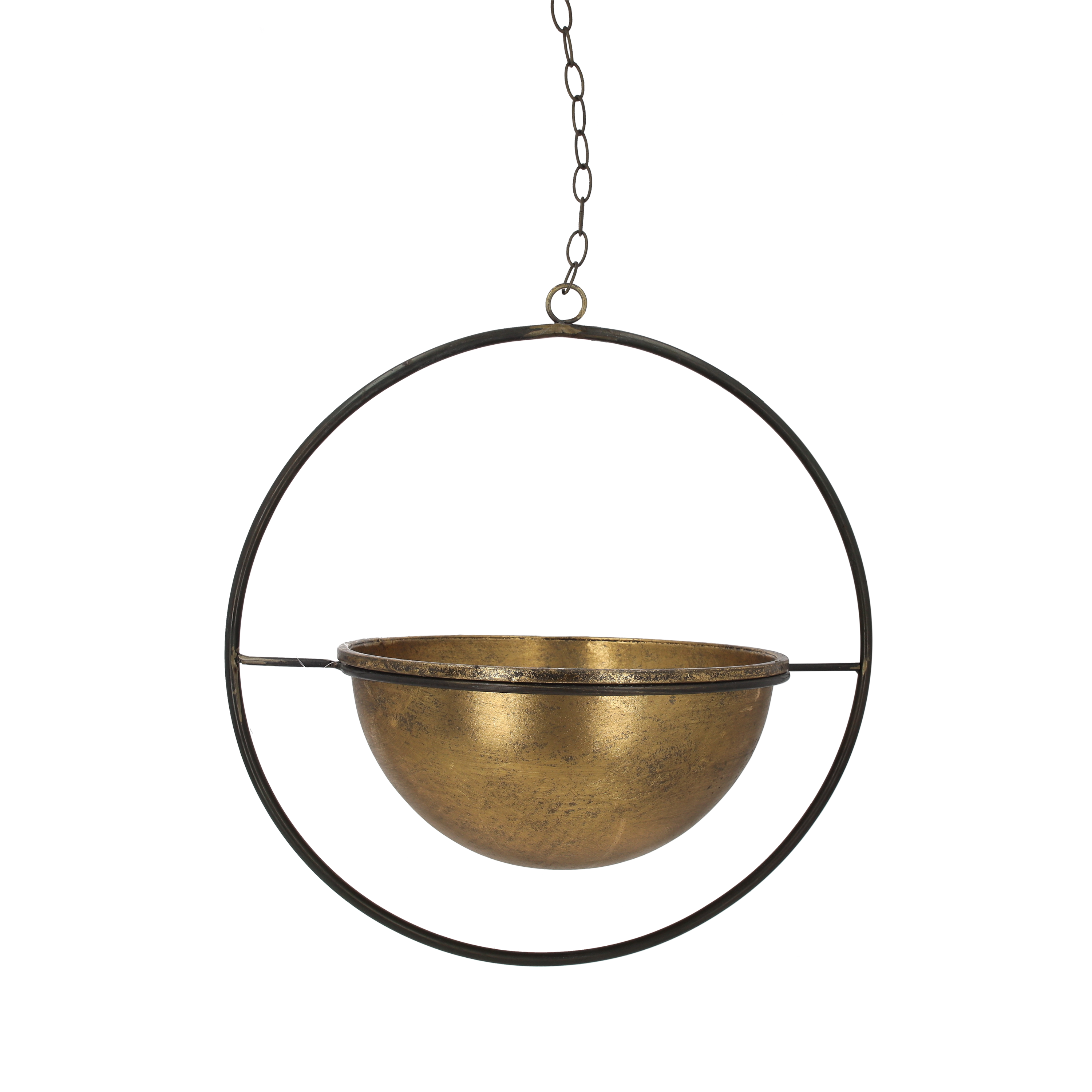 Portapiante sospeso in metallo colore oro 40x26x115 h