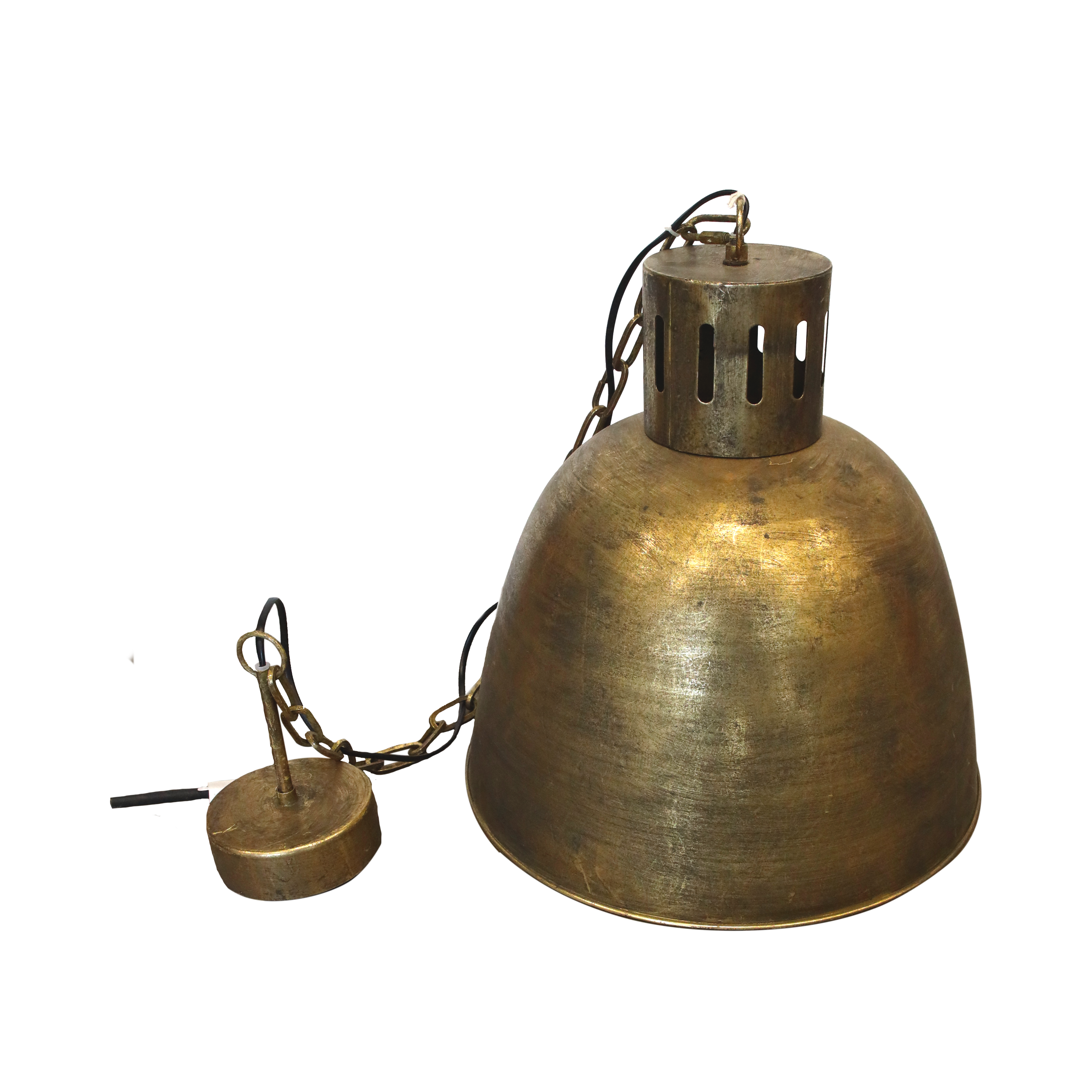 Lampadario dorato in metallo h 150 d 40 cm