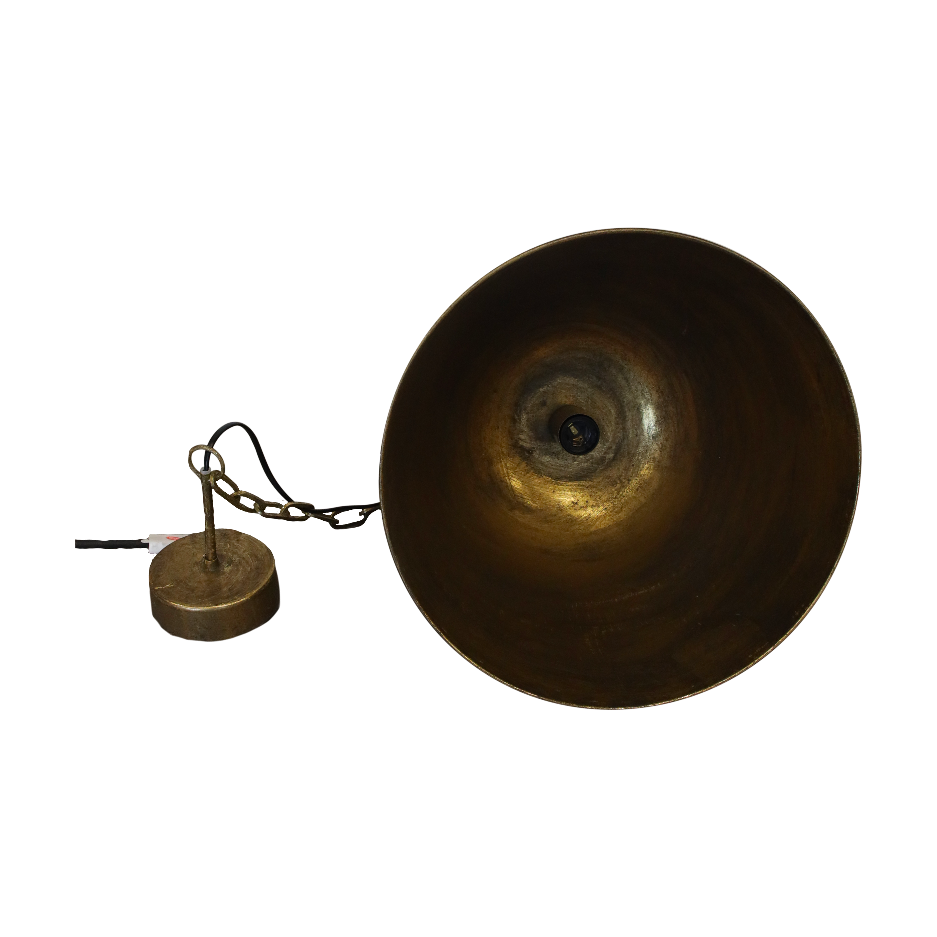 Lampadario dorato in metallo h 150 d 40 cm