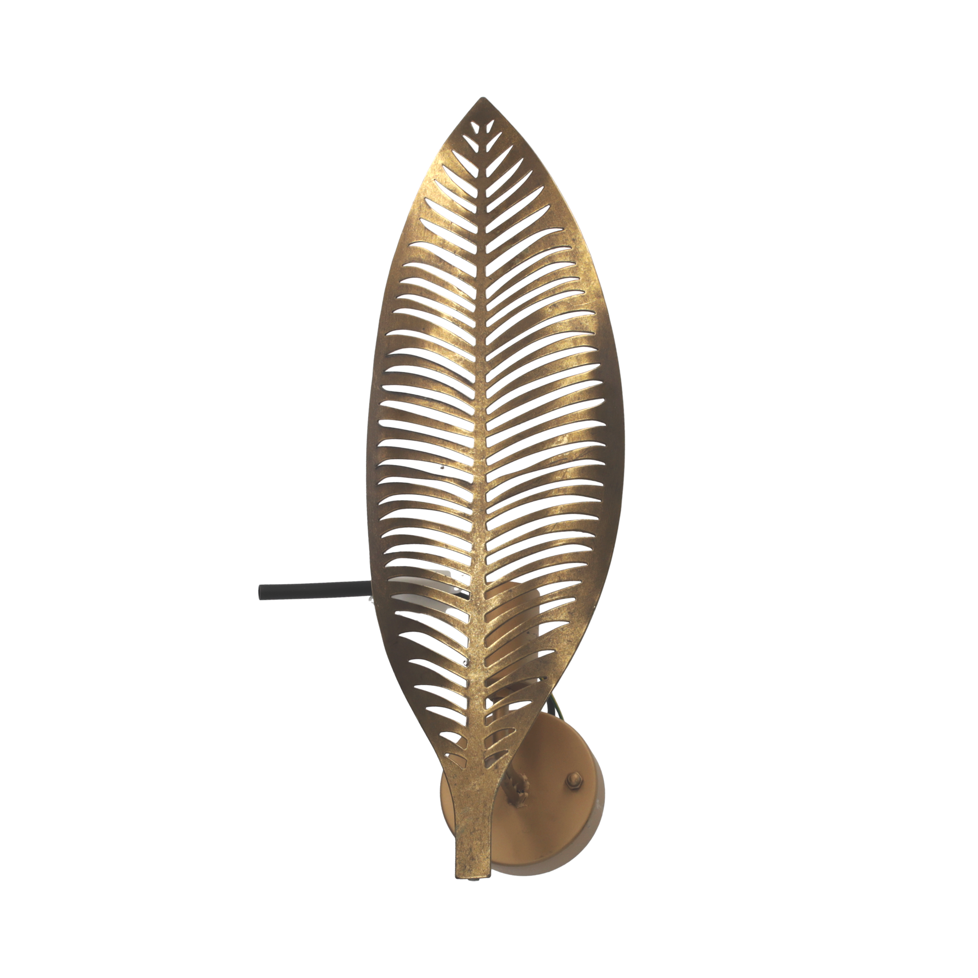 Applique 1 luce foglia h 50x15x16 cm in metallo oro
