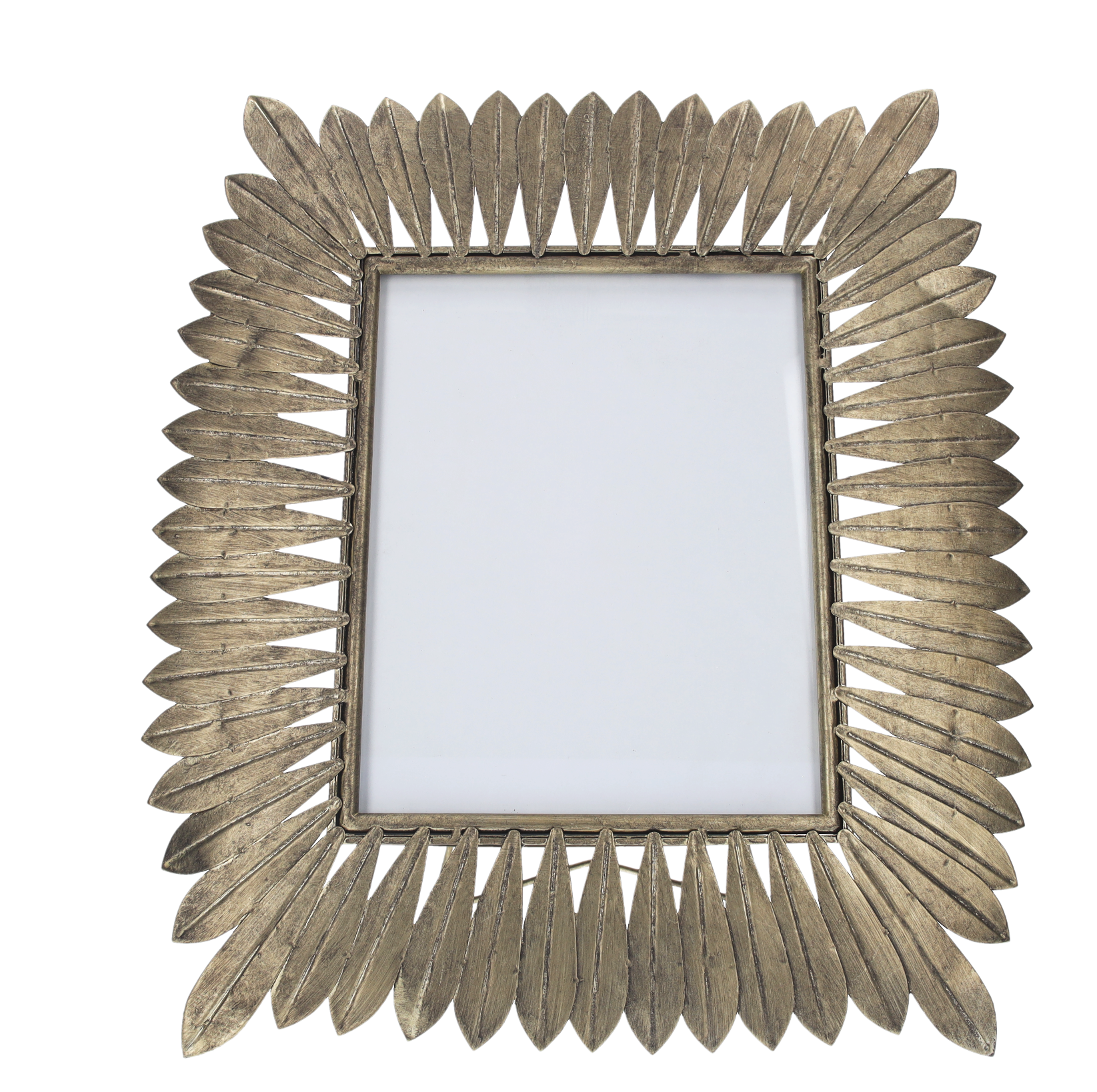 Portafoto metallo oro foglie grande 40x20x45 cm