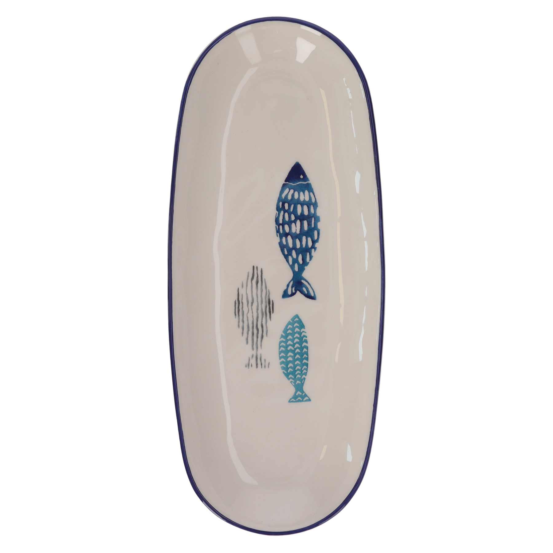 Ovalina pesci in ceramica 36x15 cm
