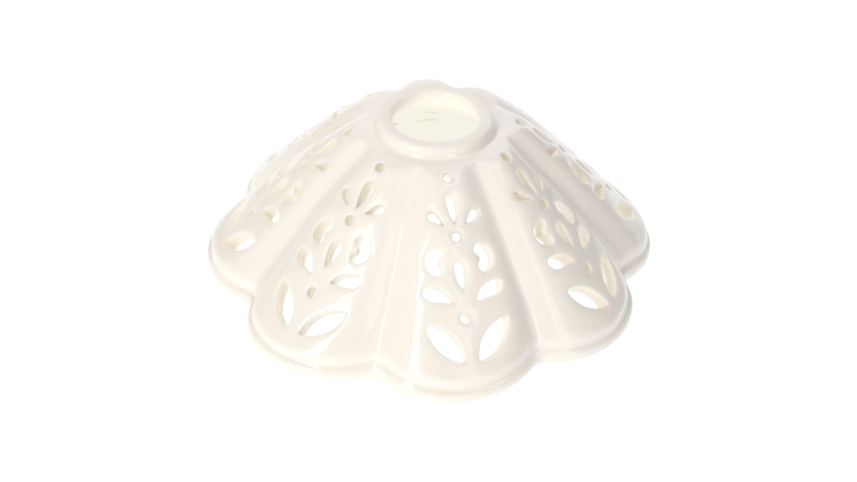 Paralume in ceramica colore bianco traforato Ø13 cm