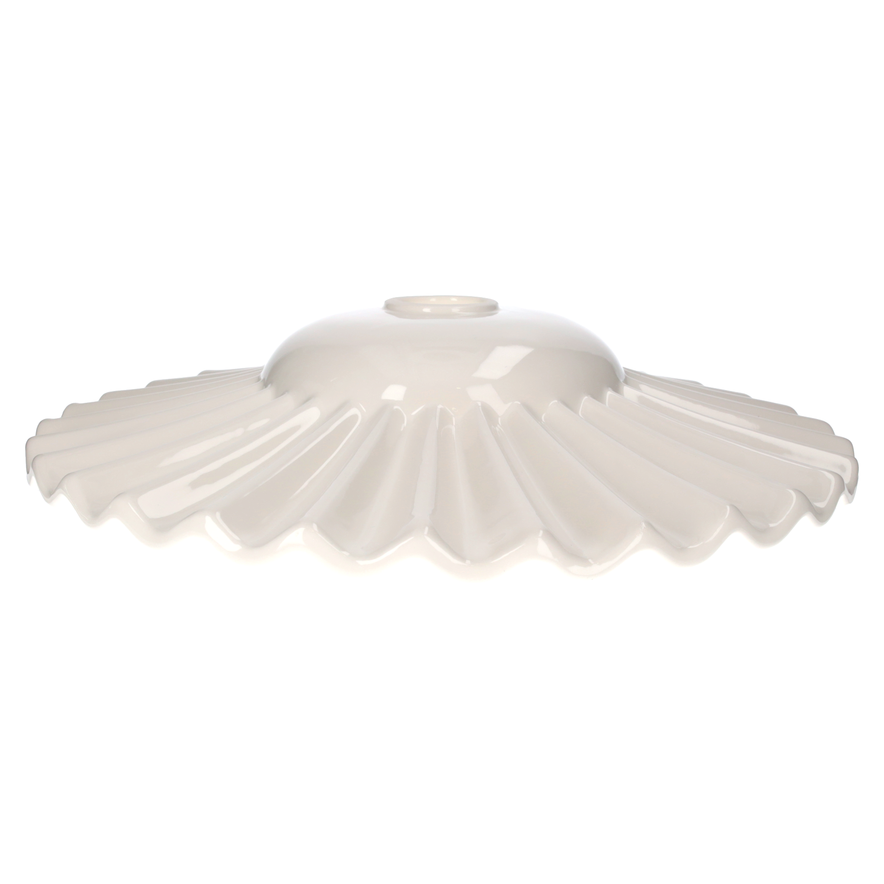 Paralume in ceramica bianca d 39 h 8 cm