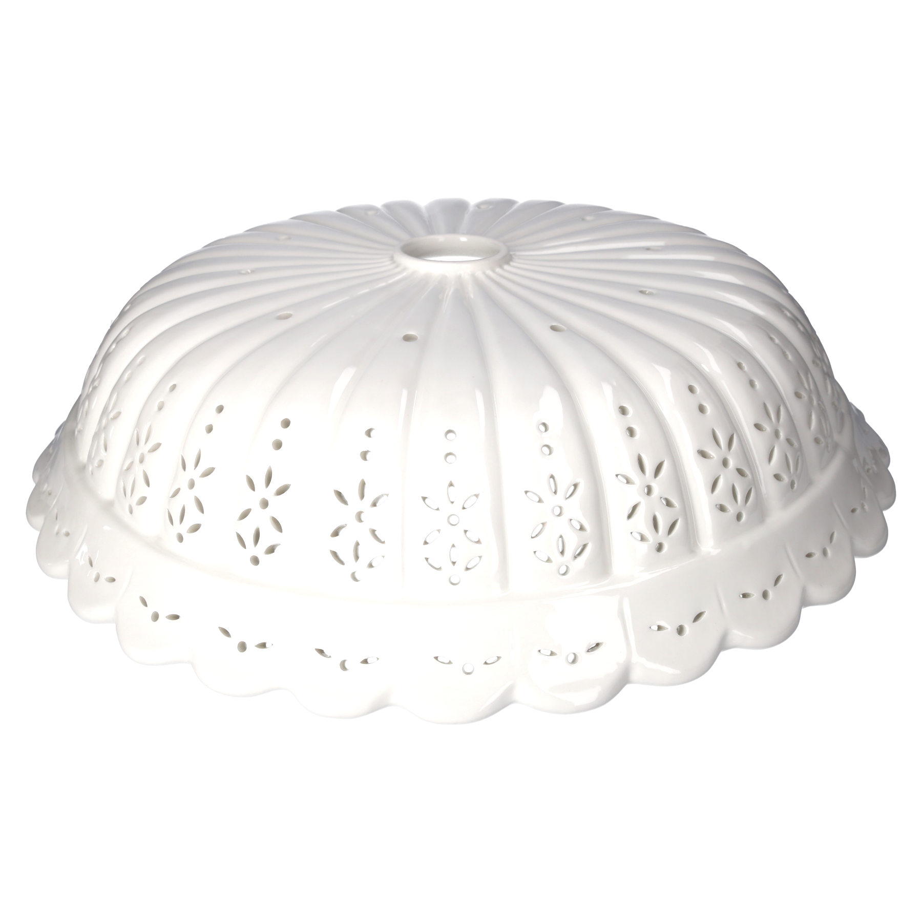 Paralume cupola smerlata traforo d 42 h 11 cm in ceramica