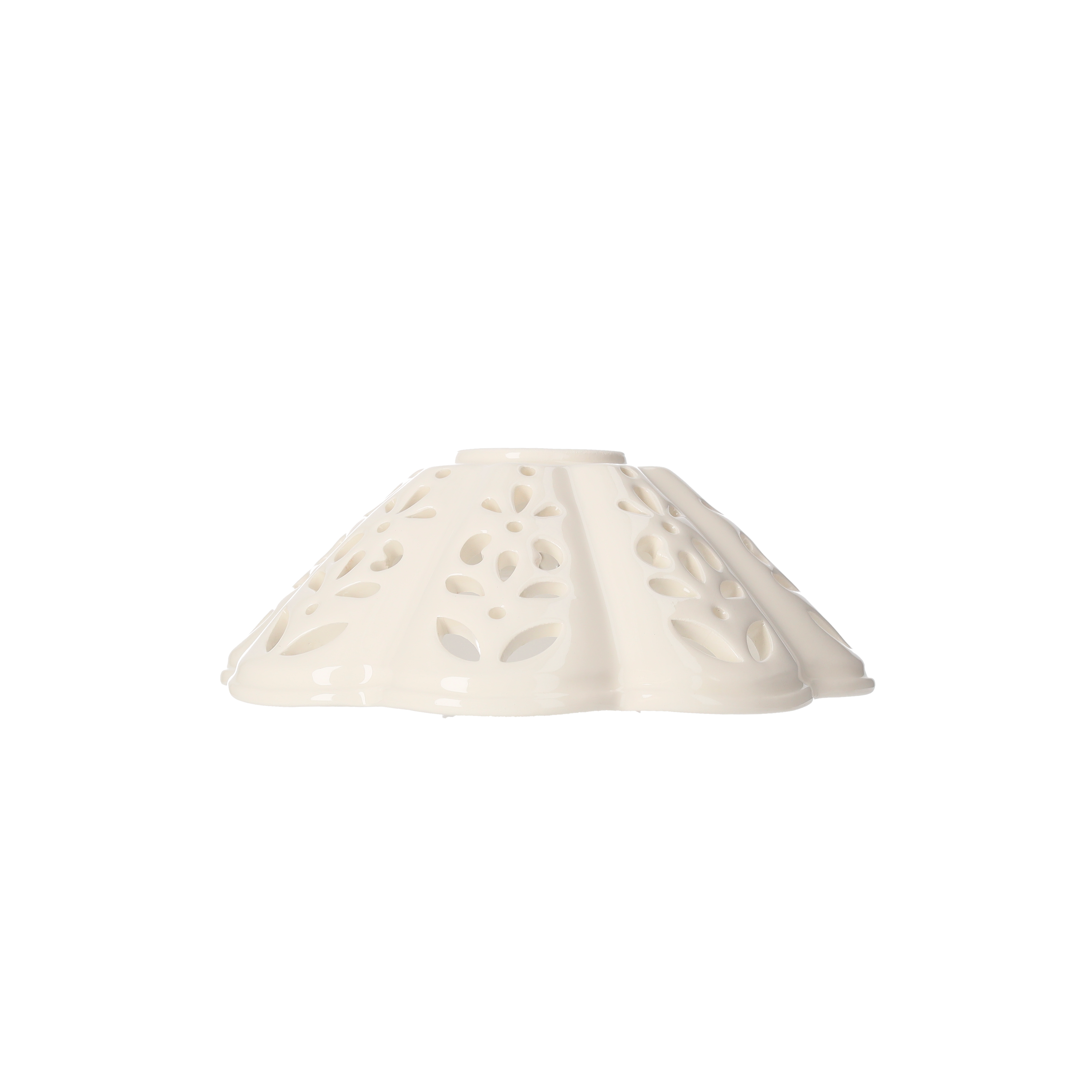 Paralume traforato in ceramica bianca stile raffinato