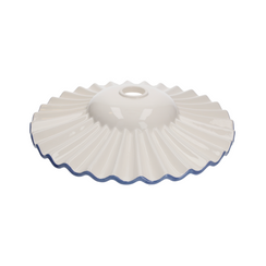 Paralume in ceramica d 39 h 8 cm bordo blu