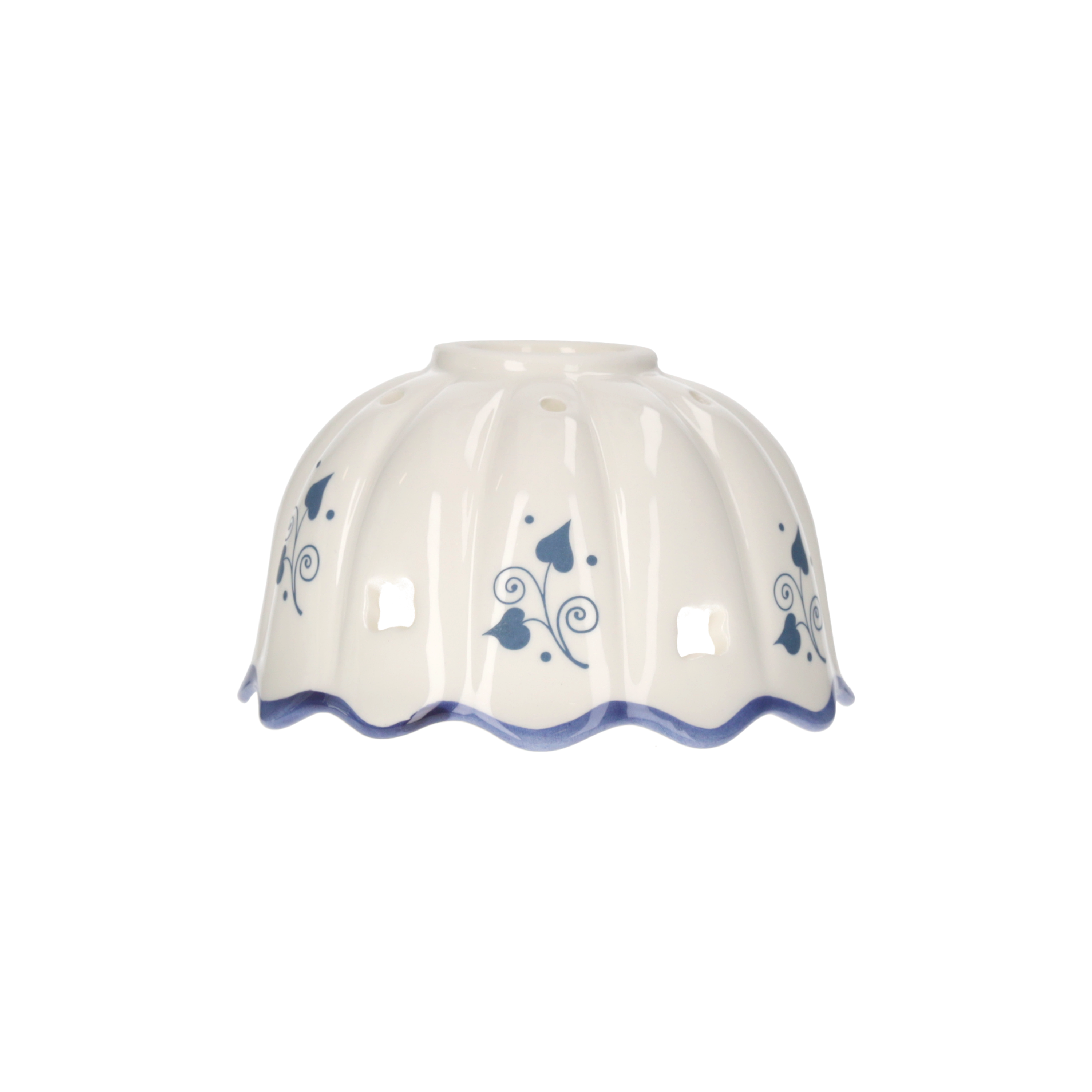 Cupolina paralume costine decorazione blu d 11 cm