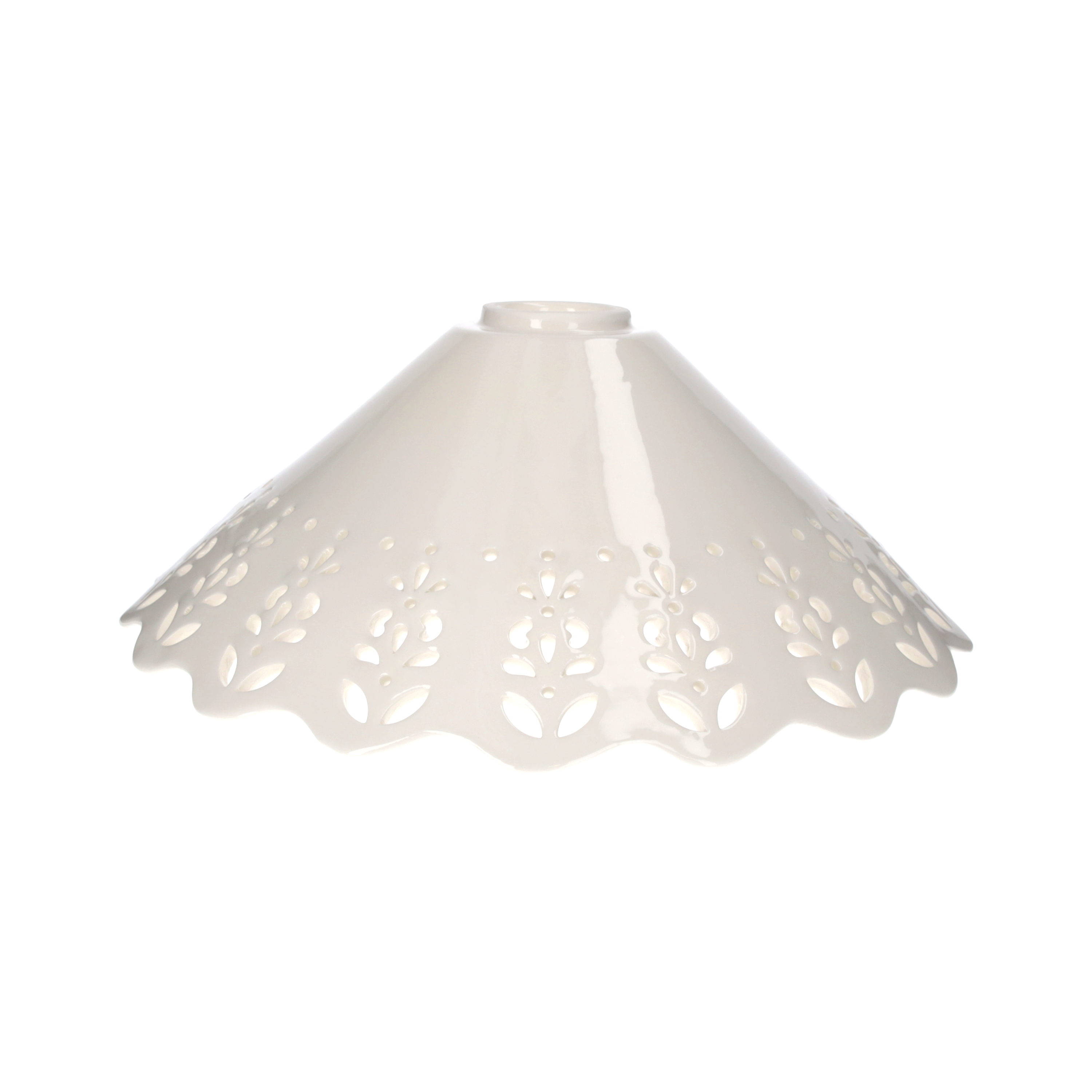 Cono traforato in ceramica d 30 h 12 cm paralume