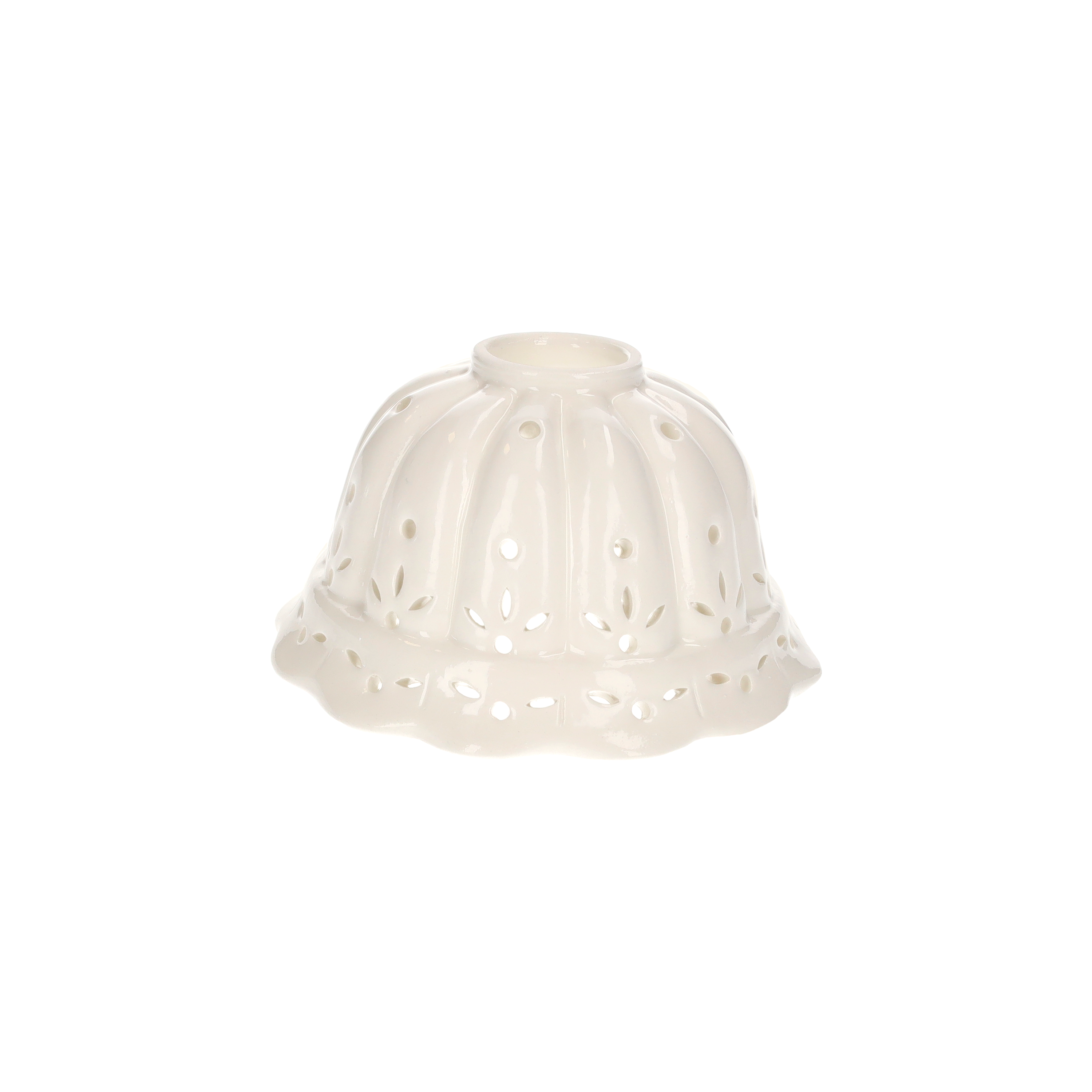 Cupola smerlata traforo d 14 cm in ceramica paralume