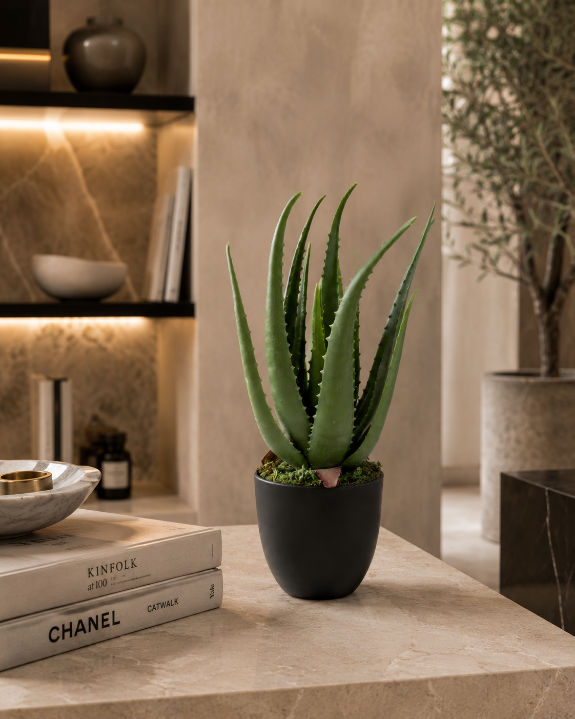 Pianta artificiale aloe vaso 40x46 cm