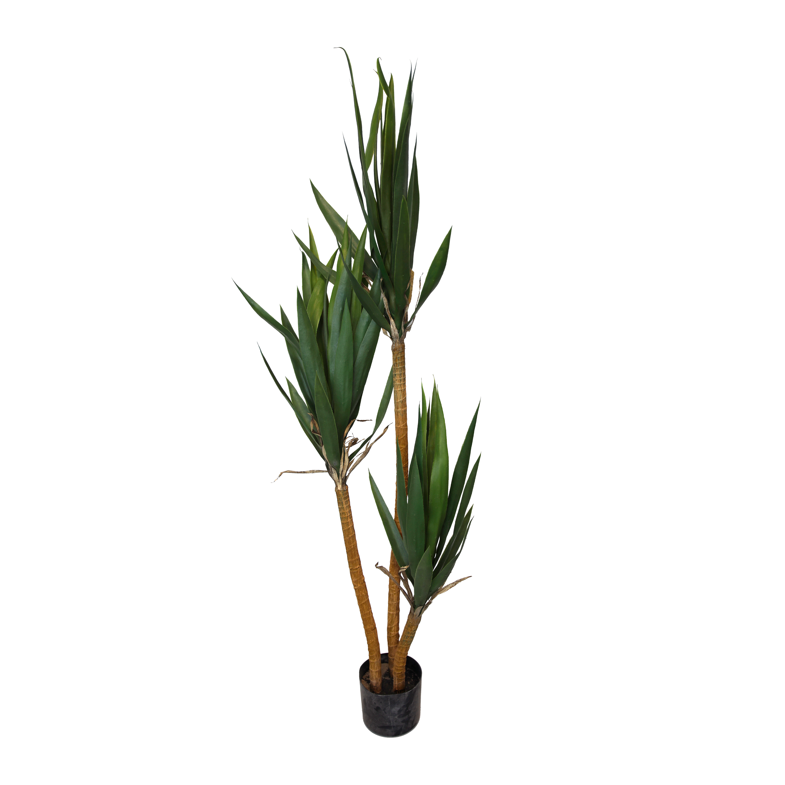 Pianta artificiale con vaso verde a 3 rami Altezza cm 150