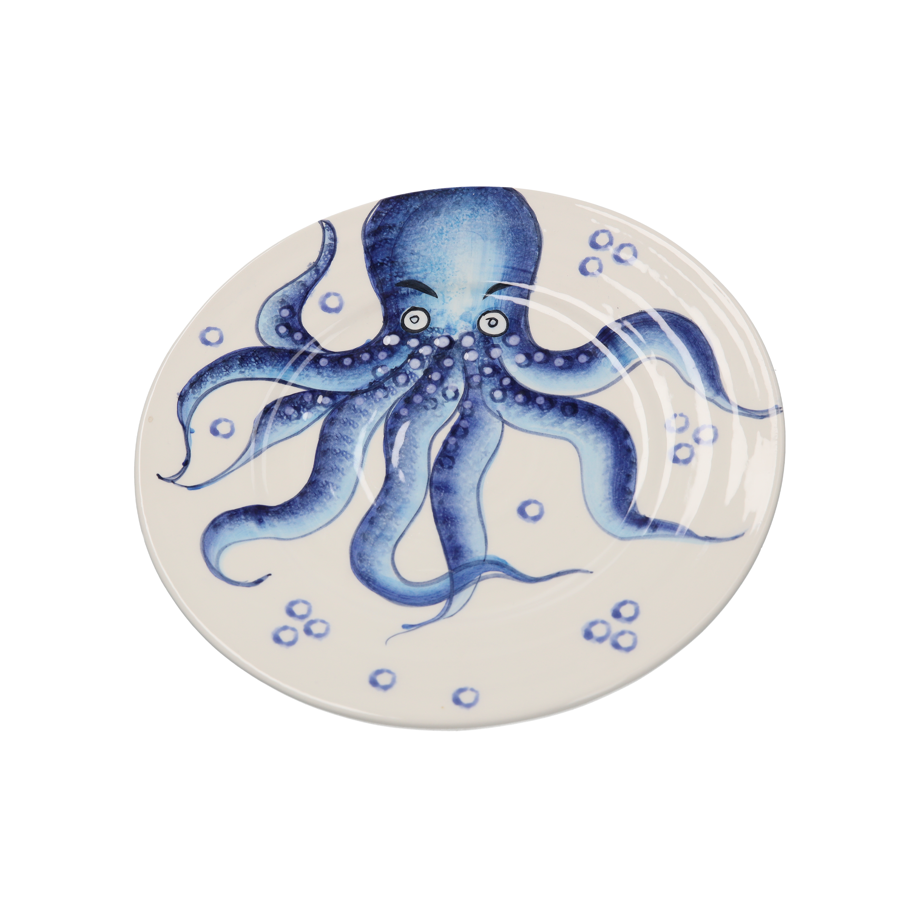 Coppia Piattini Polipo in Ceramica Ø22 cm – Design Marino made in Italy